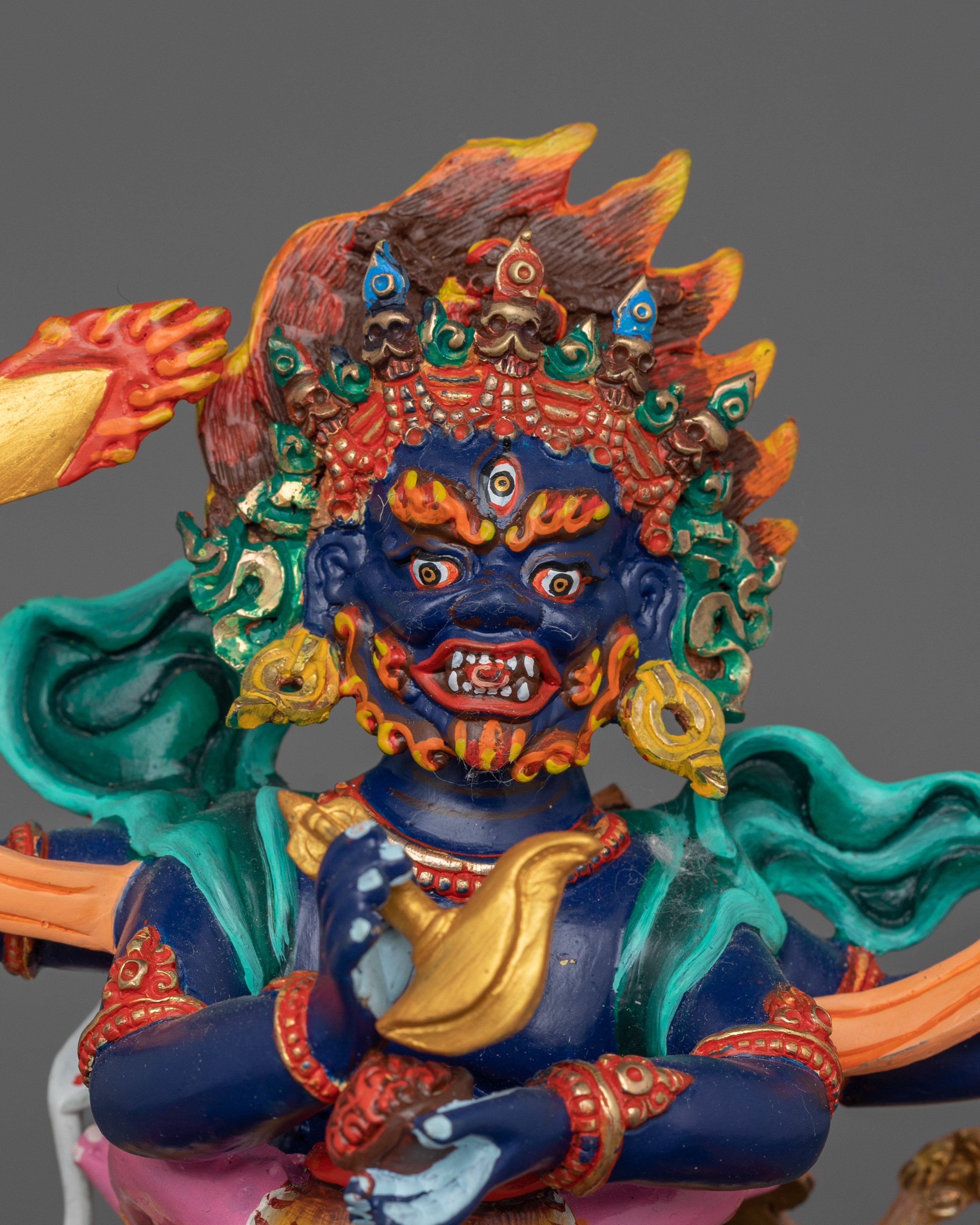 Himalayan Statue of Four Armed Mahakala | The Guardian of Enlightenment