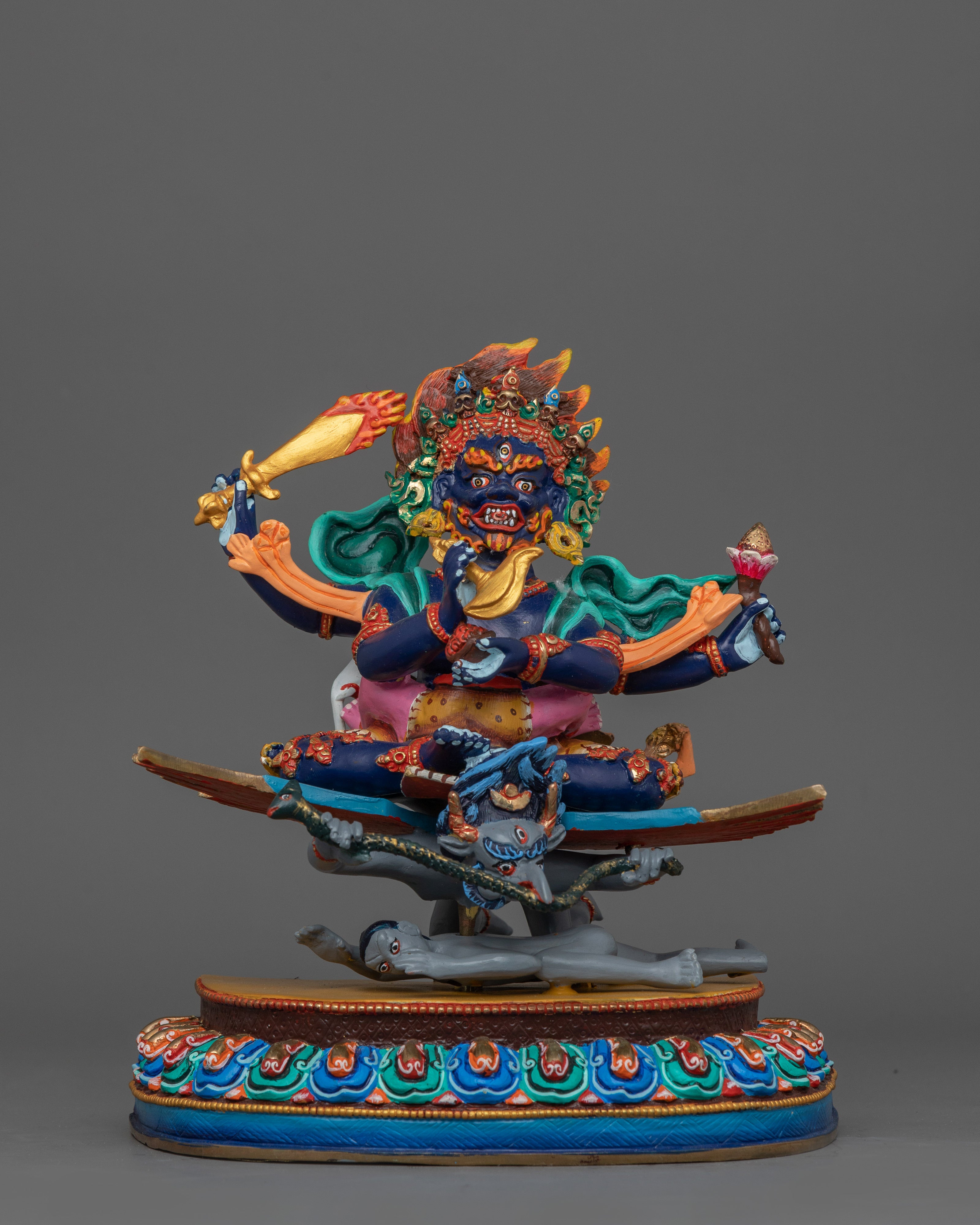 Himalayan Statue of Four Armed Mahakala | The Guardian of Enlightenment
