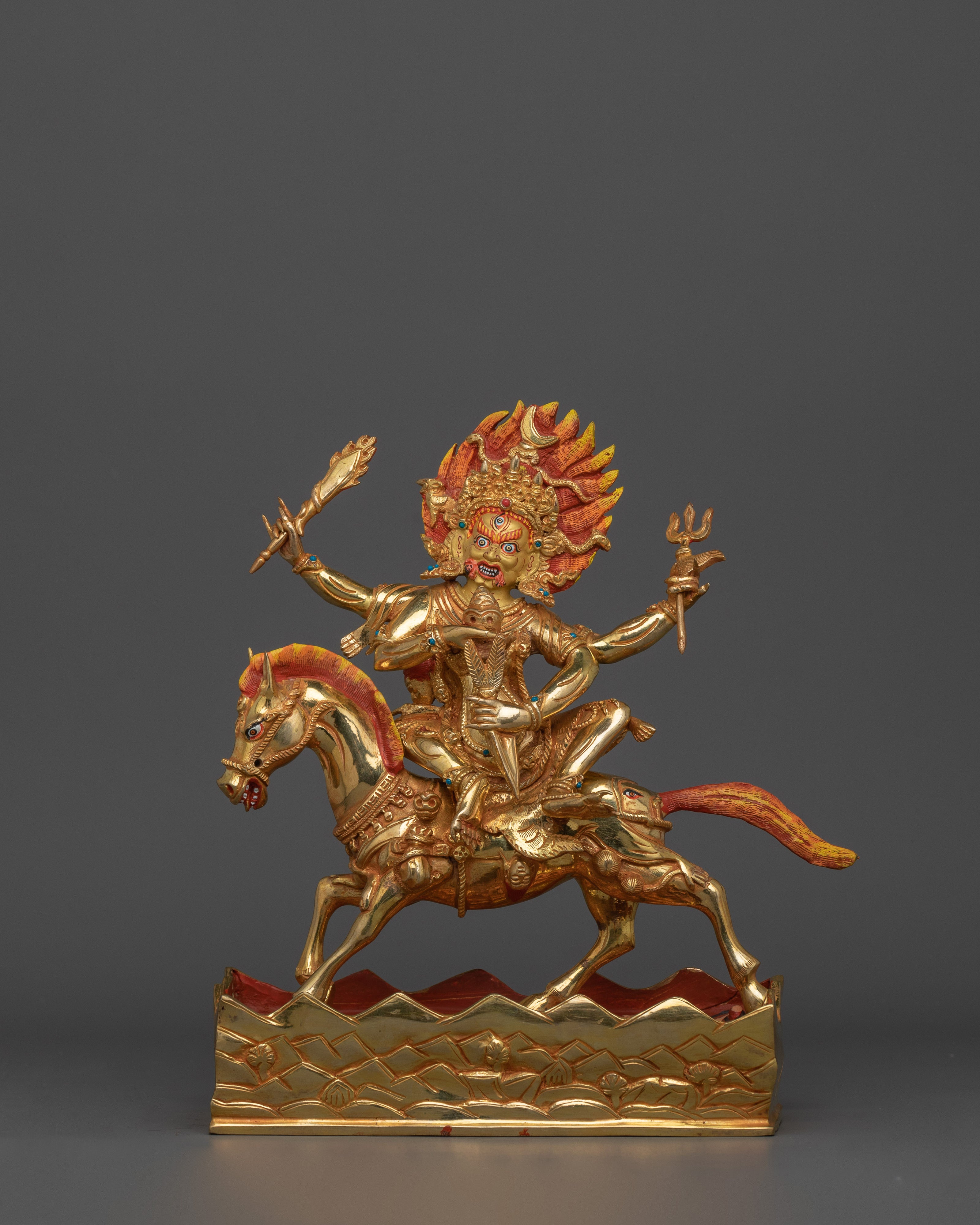 Himalayan Statue of 4 Armed Palden Lhamo | The Wrathful Goddess of Protection