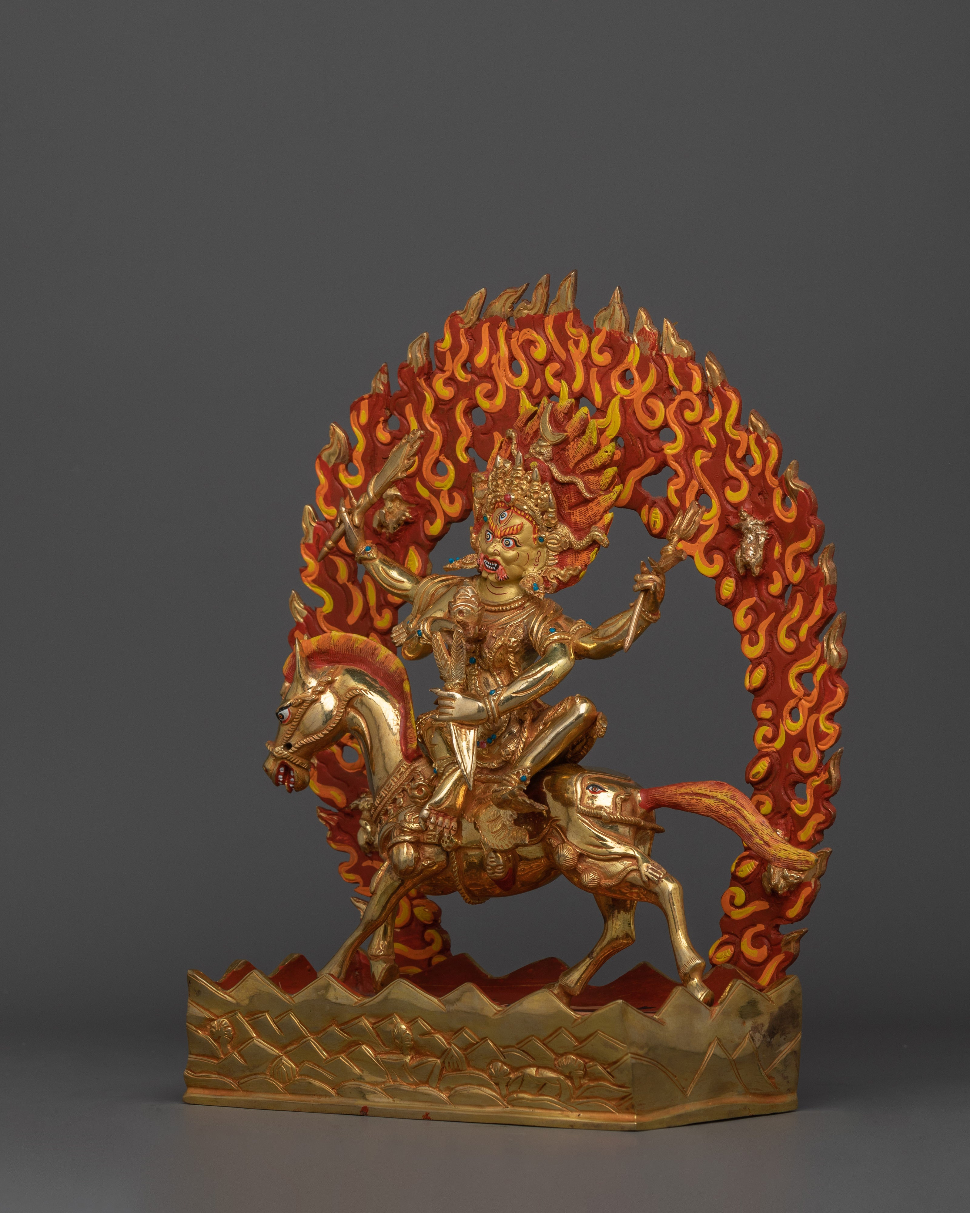 Himalayan Statue of 4 Armed Palden Lhamo | The Wrathful Goddess of Protection