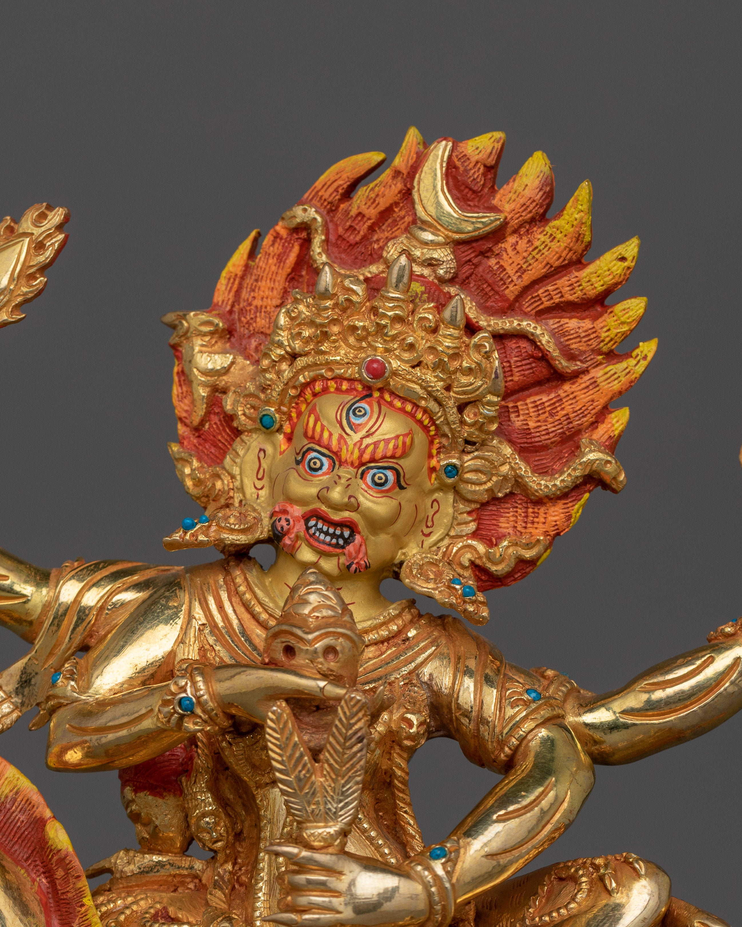 Himalayan Statue of 4 Armed Palden Lhamo | The Wrathful Goddess of Protection