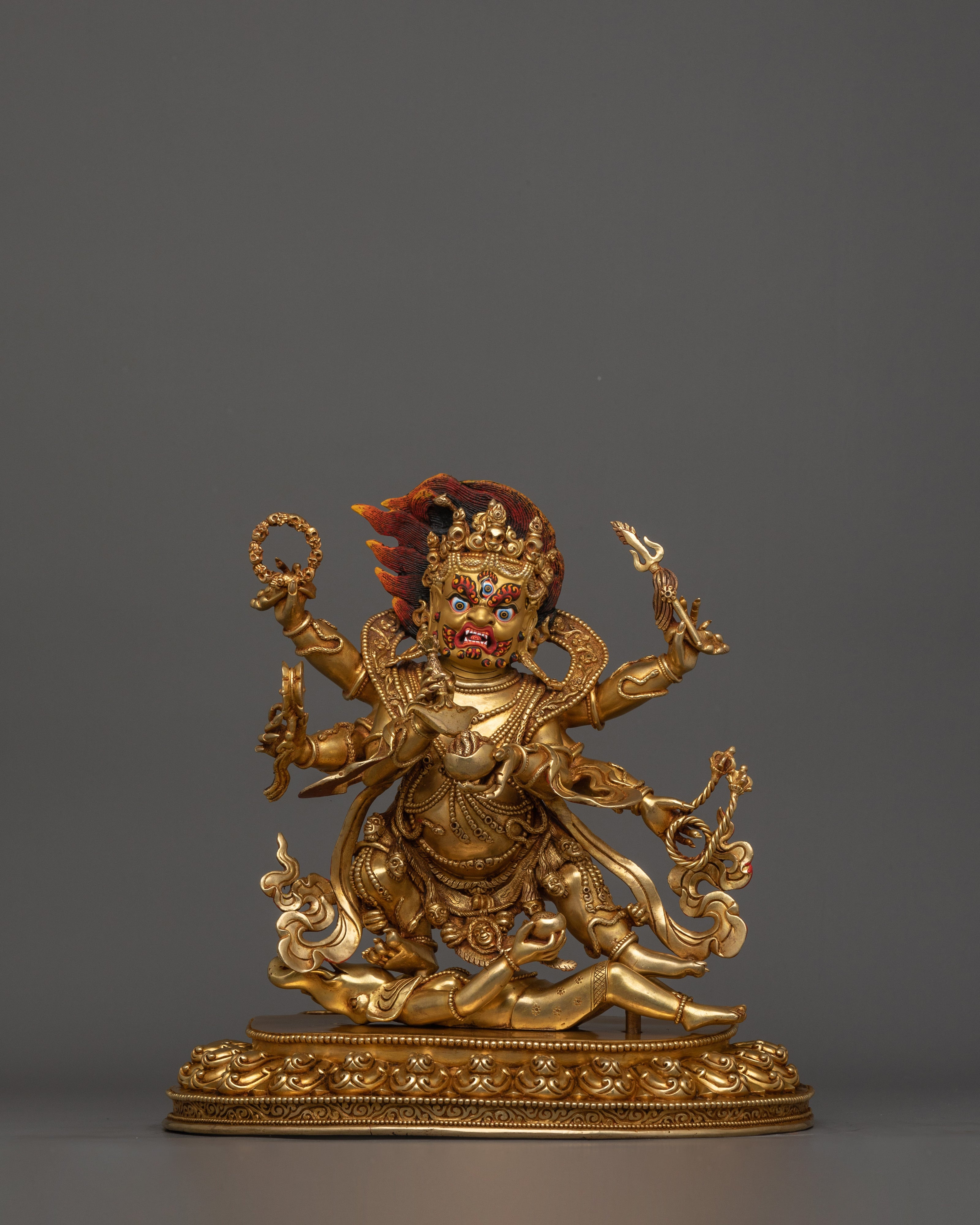 Traditional Himalayan Art of Six Armed Mahakala | The Six-Armed Protector