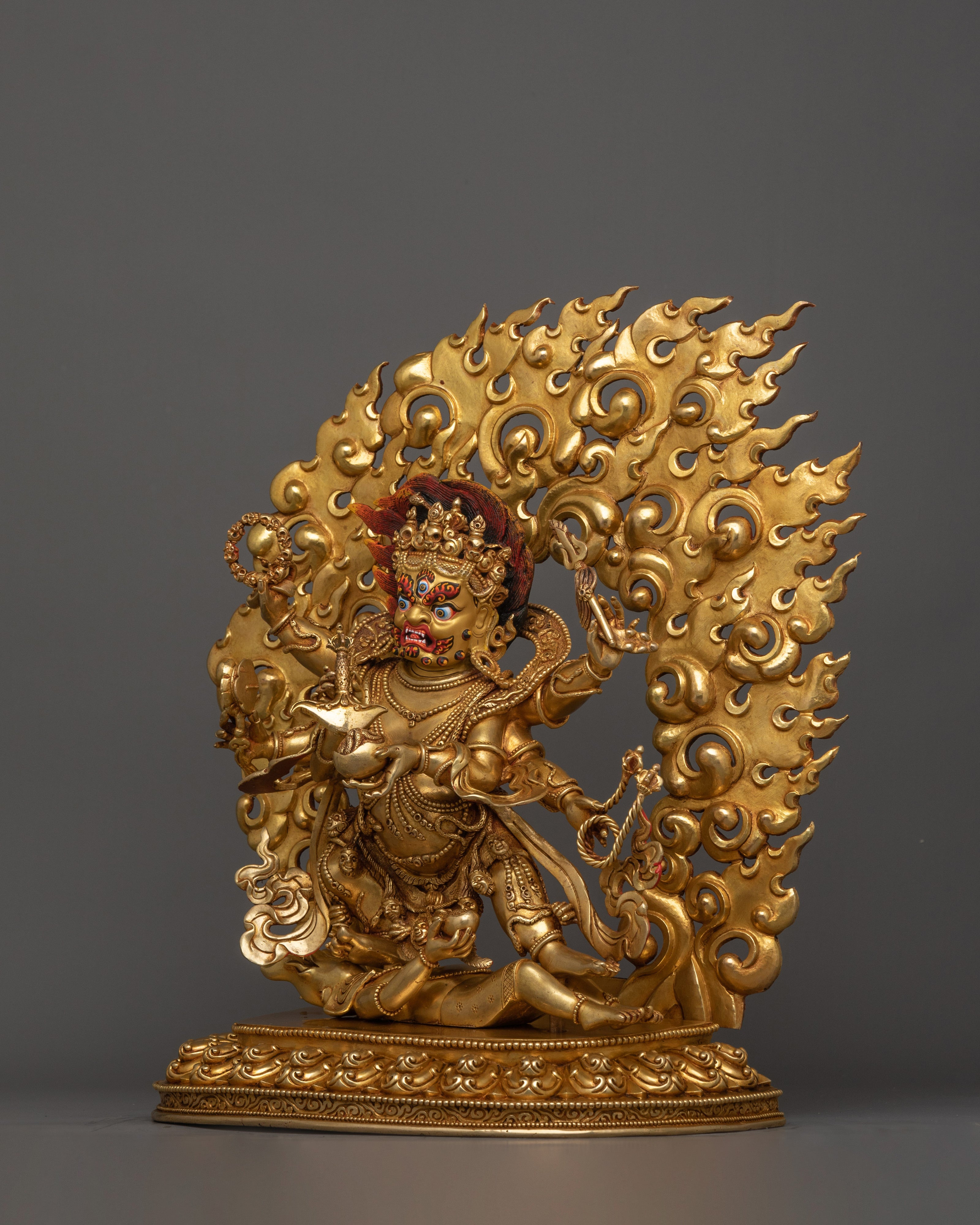 Traditional Himalayan Art of Six Armed Mahakala | The Six-Armed Protector