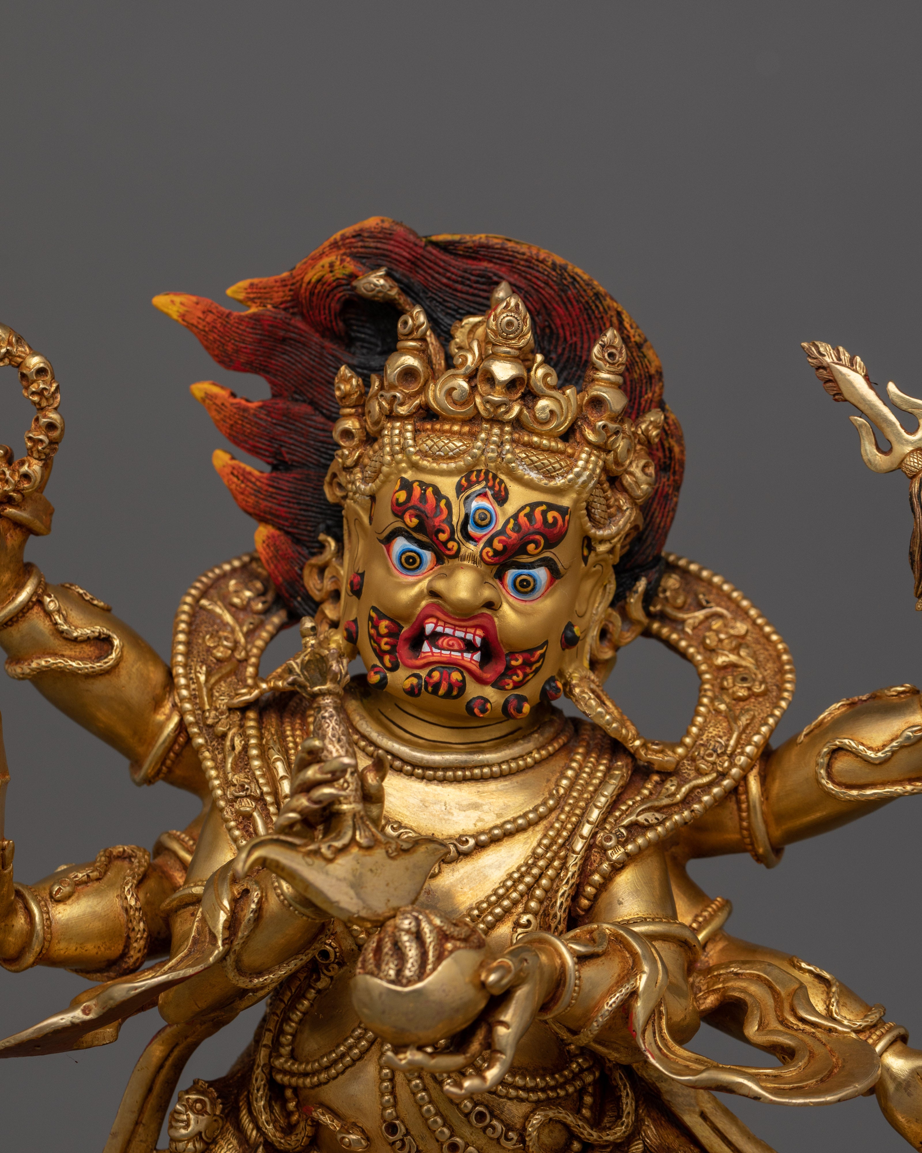 Traditional Himalayan Art of Six Armed Mahakala | The Six-Armed Protector