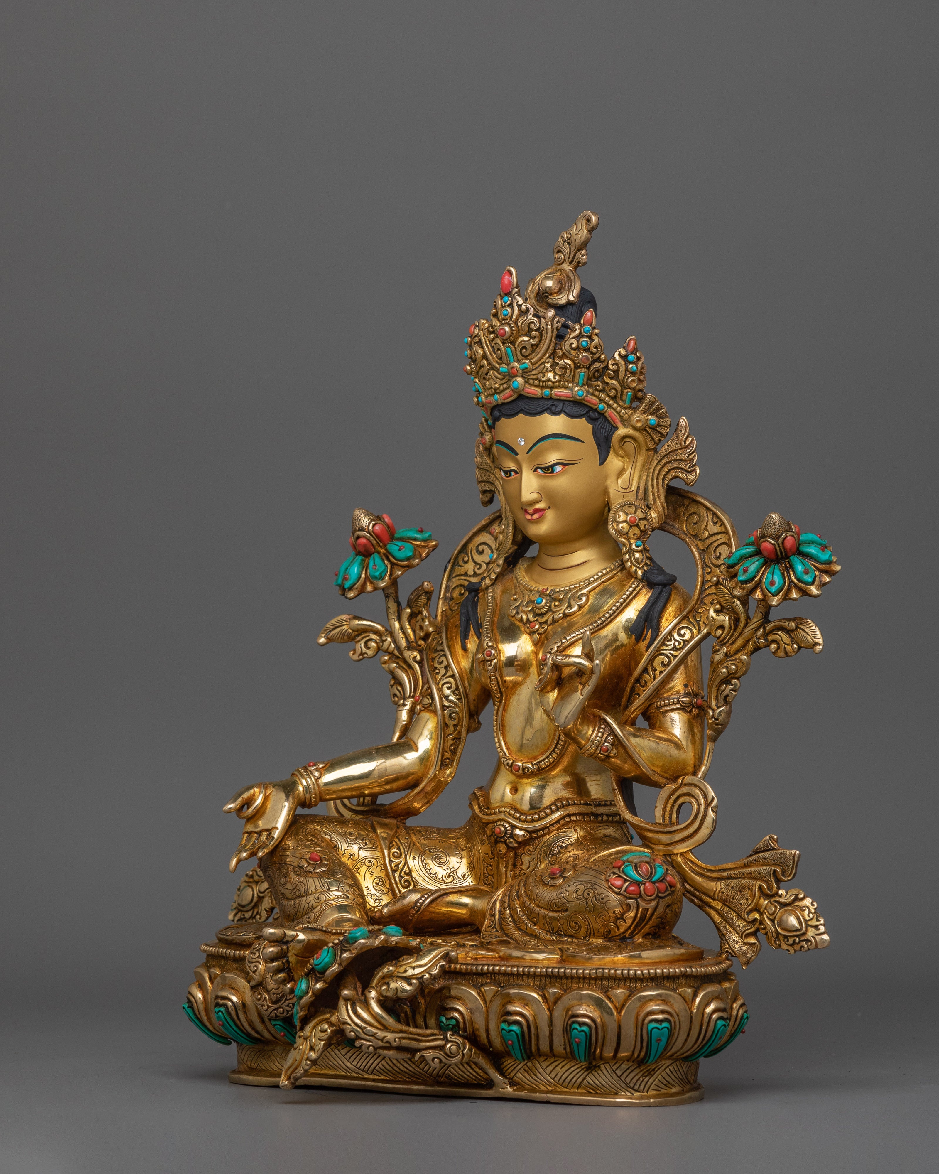 Tibetan Statue of Green Tara | Guardian of Buddhist Teachings