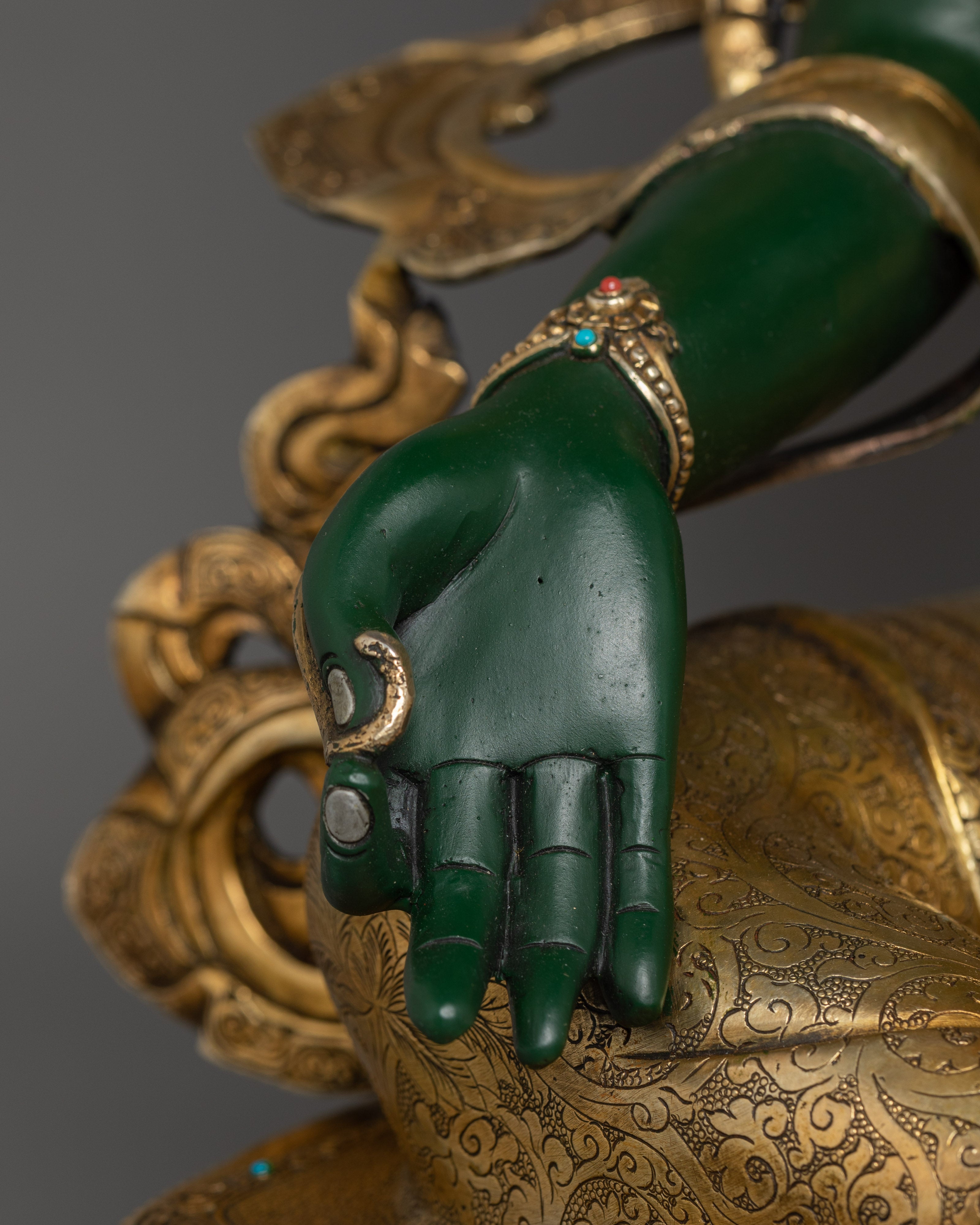 Spiritual Protector Green Tara Statue | Meditation and Healing Deity
