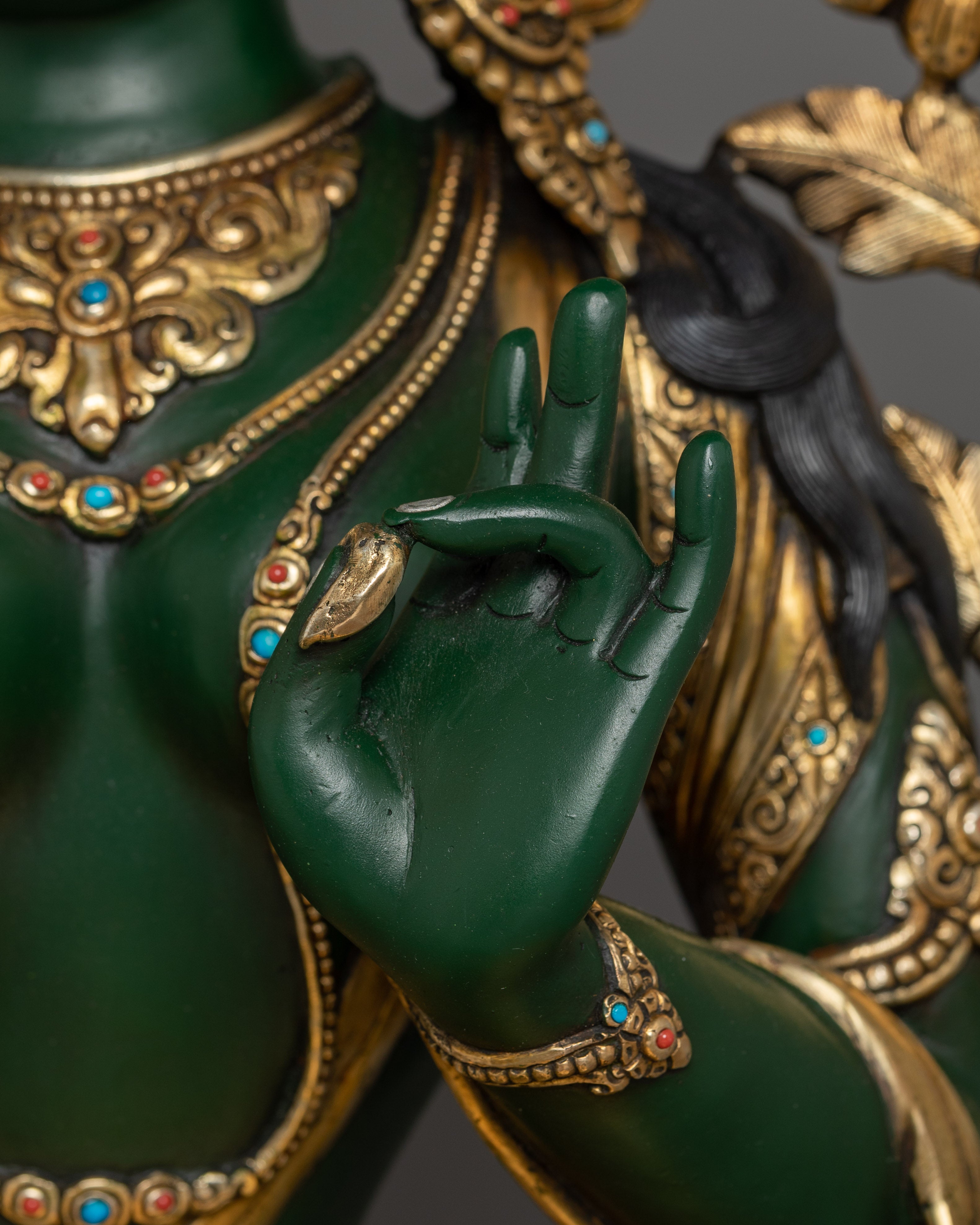 Spiritual Protector Green Tara Statue | Meditation and Healing Deity