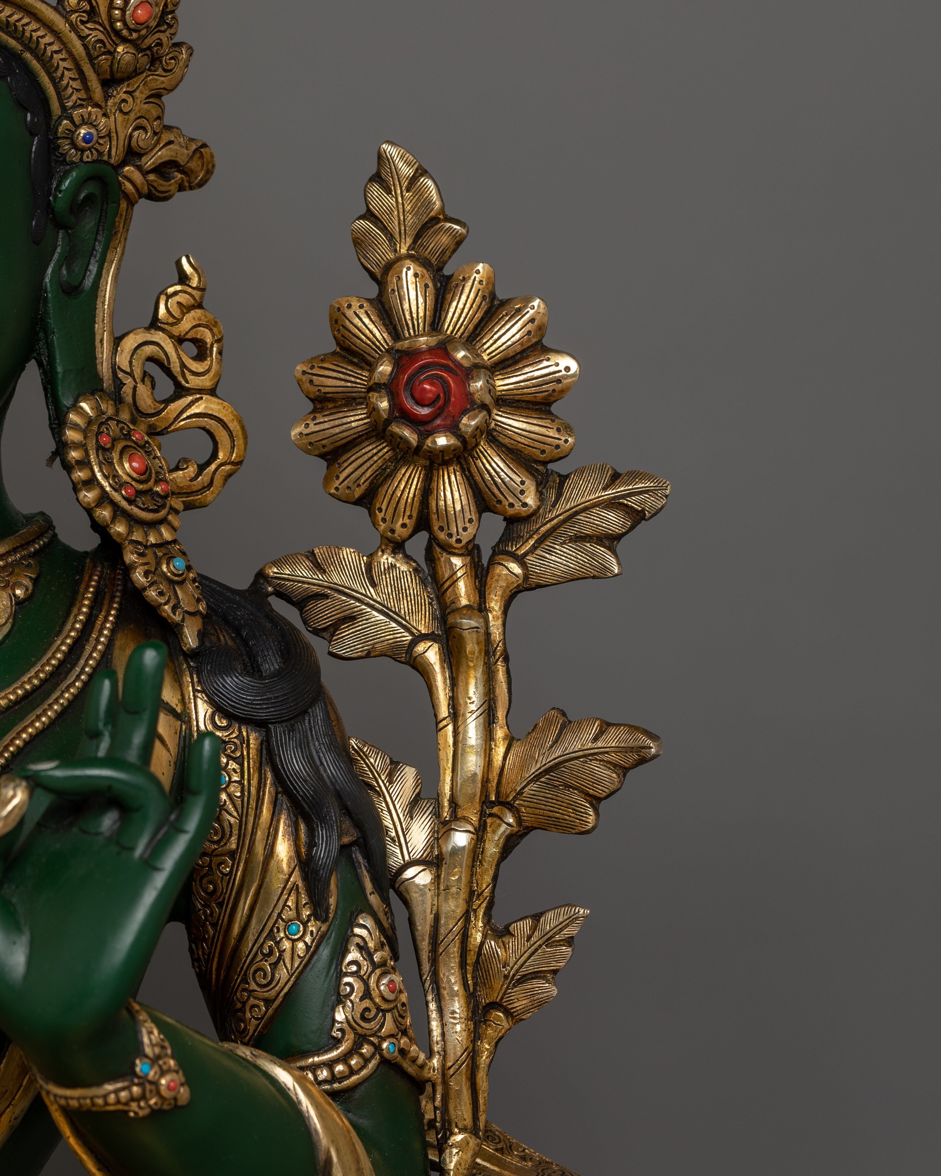 Spiritual Protector Green Tara Statue | Meditation and Healing Deity