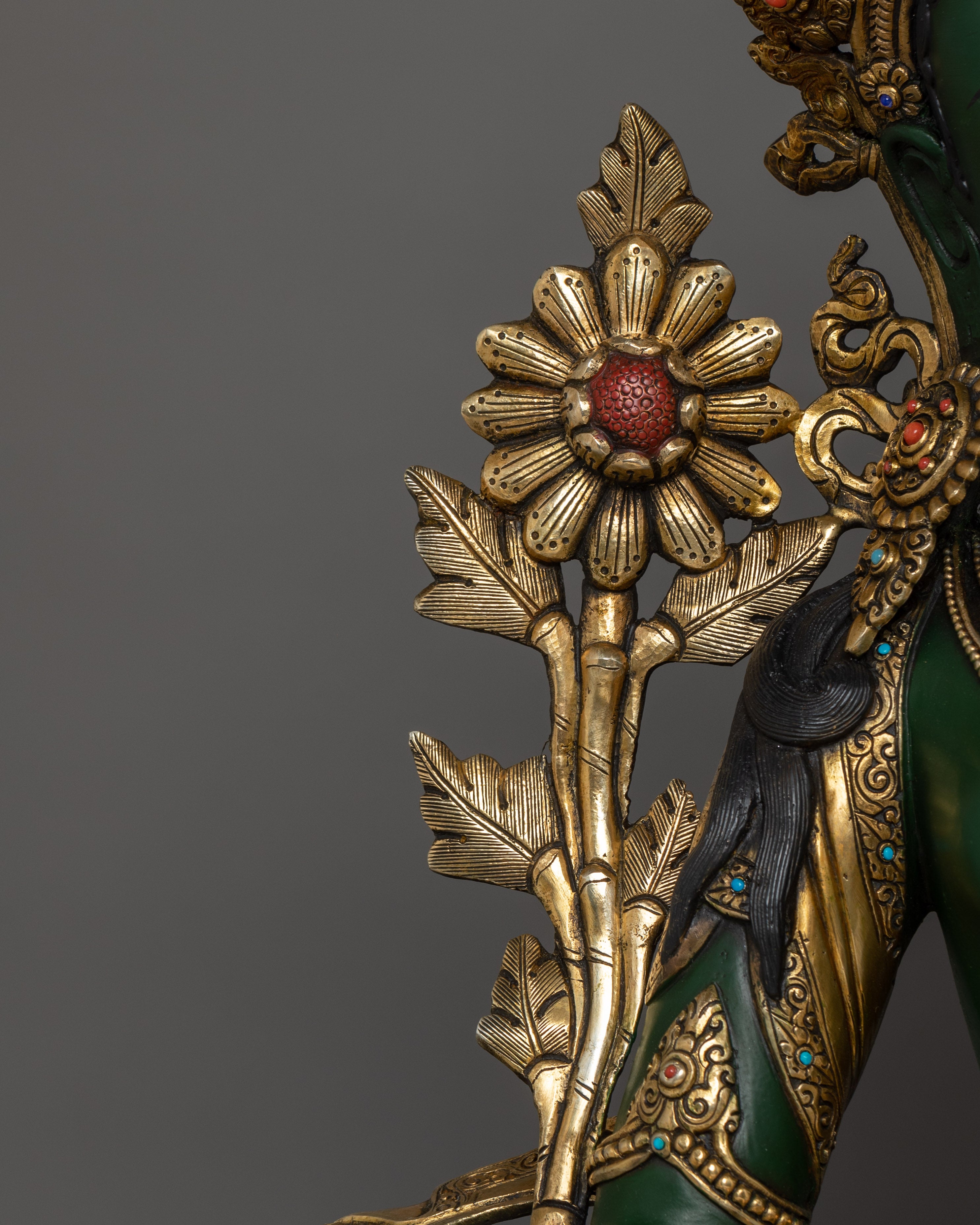 Spiritual Protector Green Tara Statue | Meditation and Healing Deity