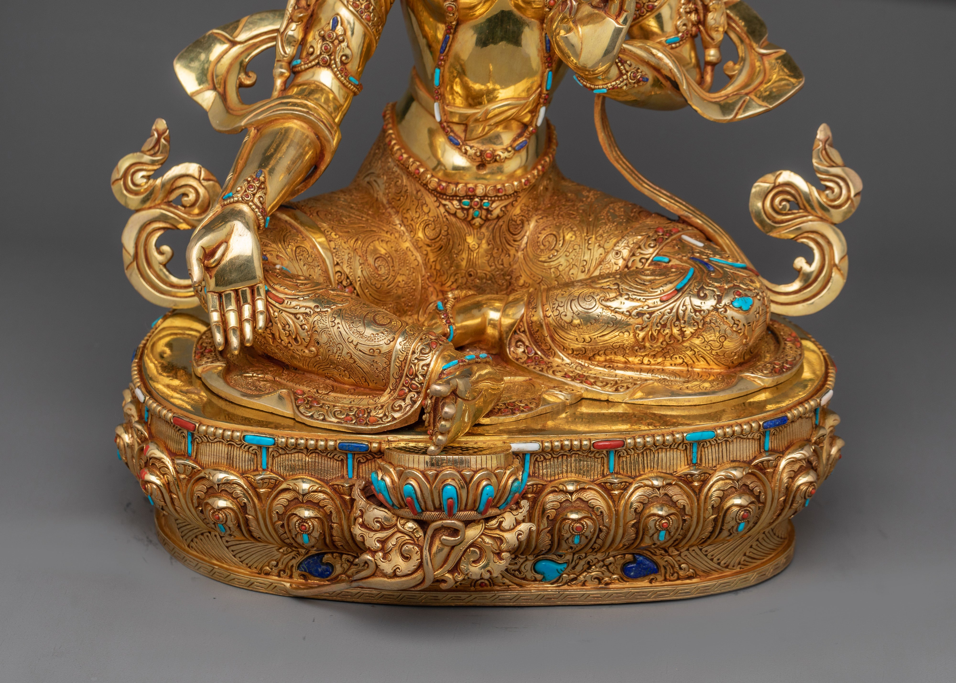Handmade Statue of Green Tara | The Goddess of Compassion and Protection