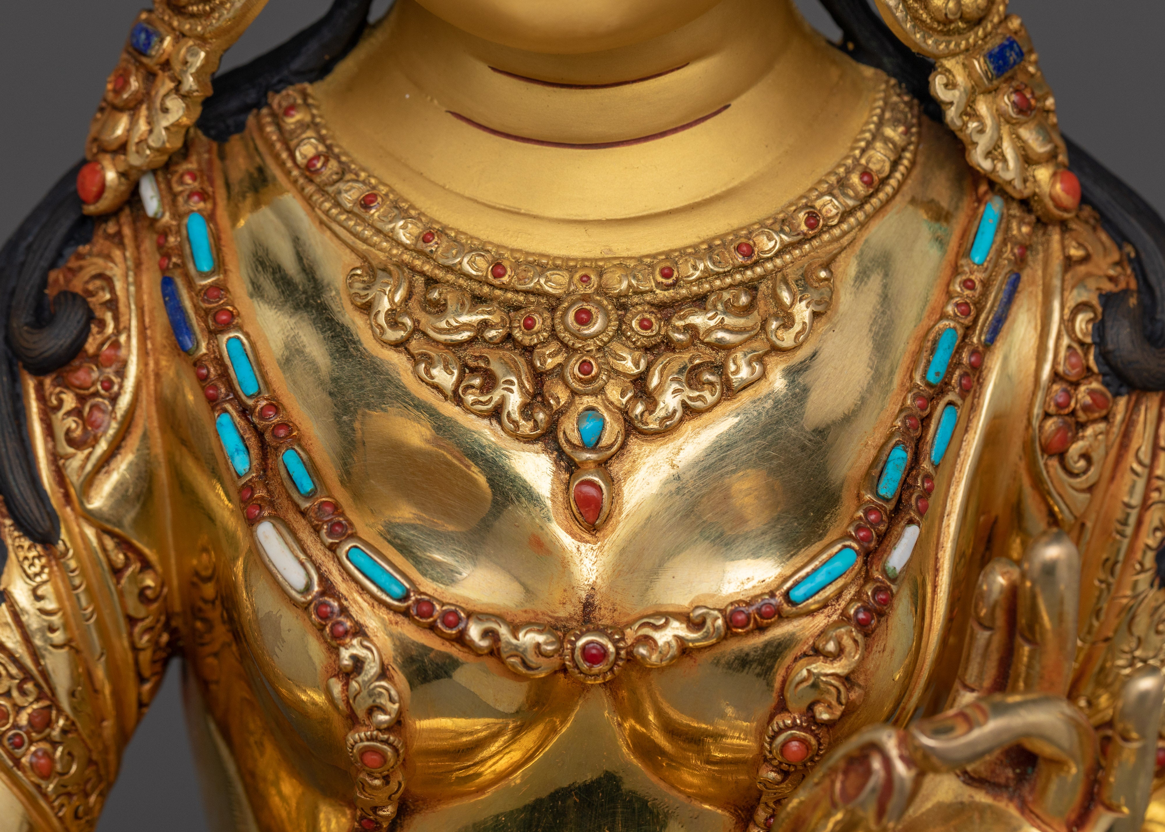 Handmade Statue of Green Tara | The Goddess of Compassion and Protection