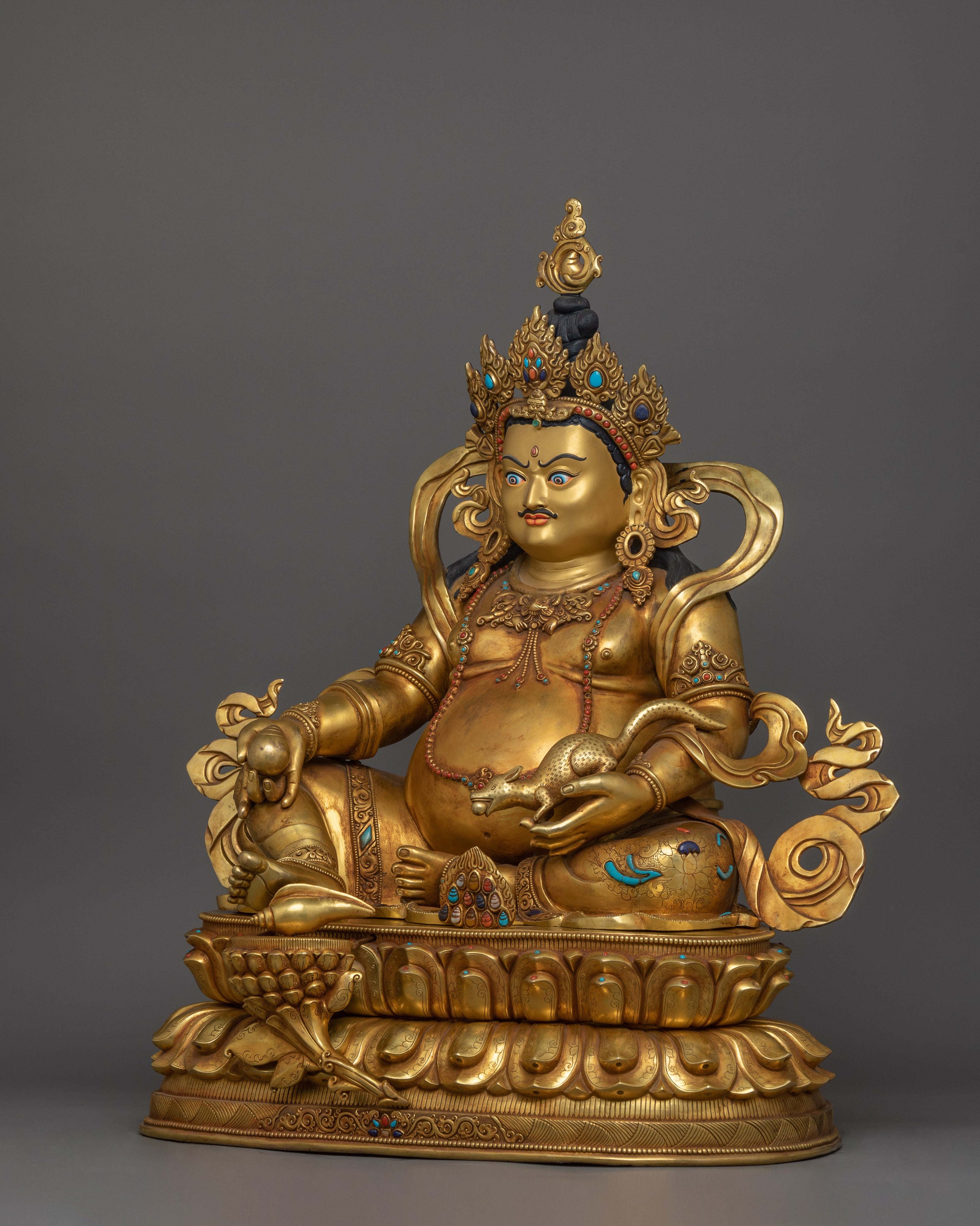 Skillfully Handcrafted Statue of Dzambhala | Deity of Wealth and Prosperity