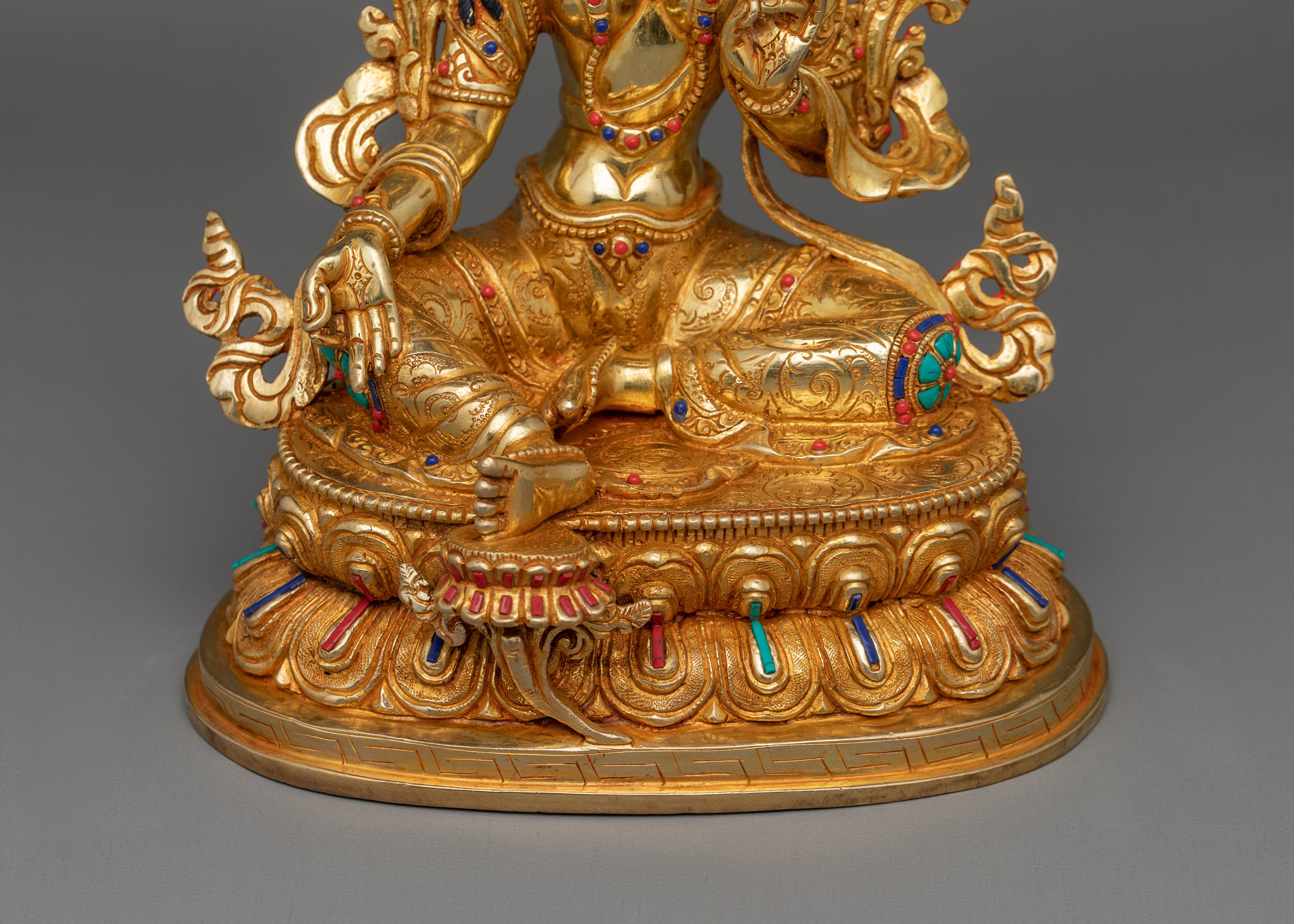 Himalayan Sculpture of Green Tara | Traditional Tibetan Style