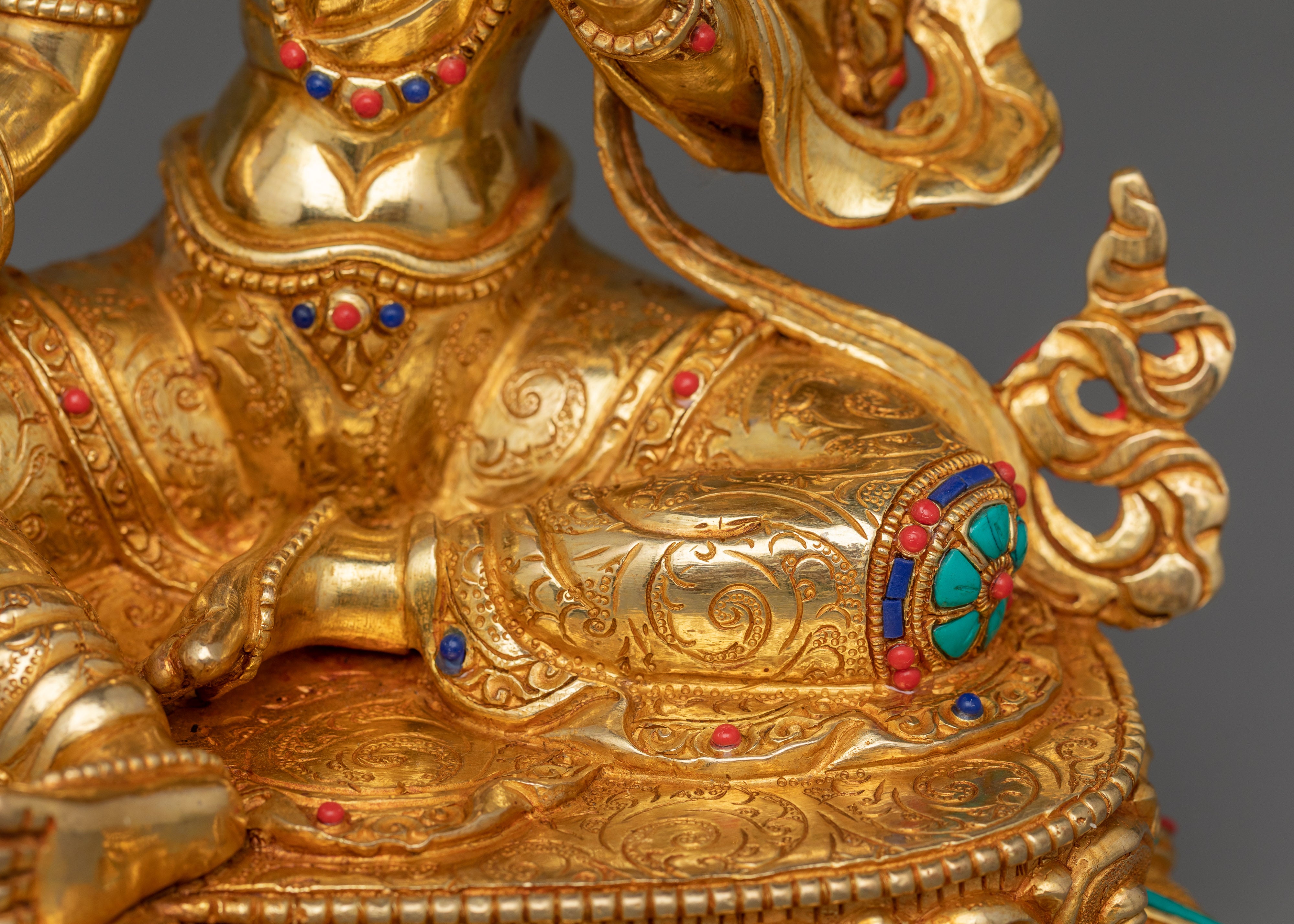 Himalayan Sculpture of Green Tara | Traditional Tibetan Style