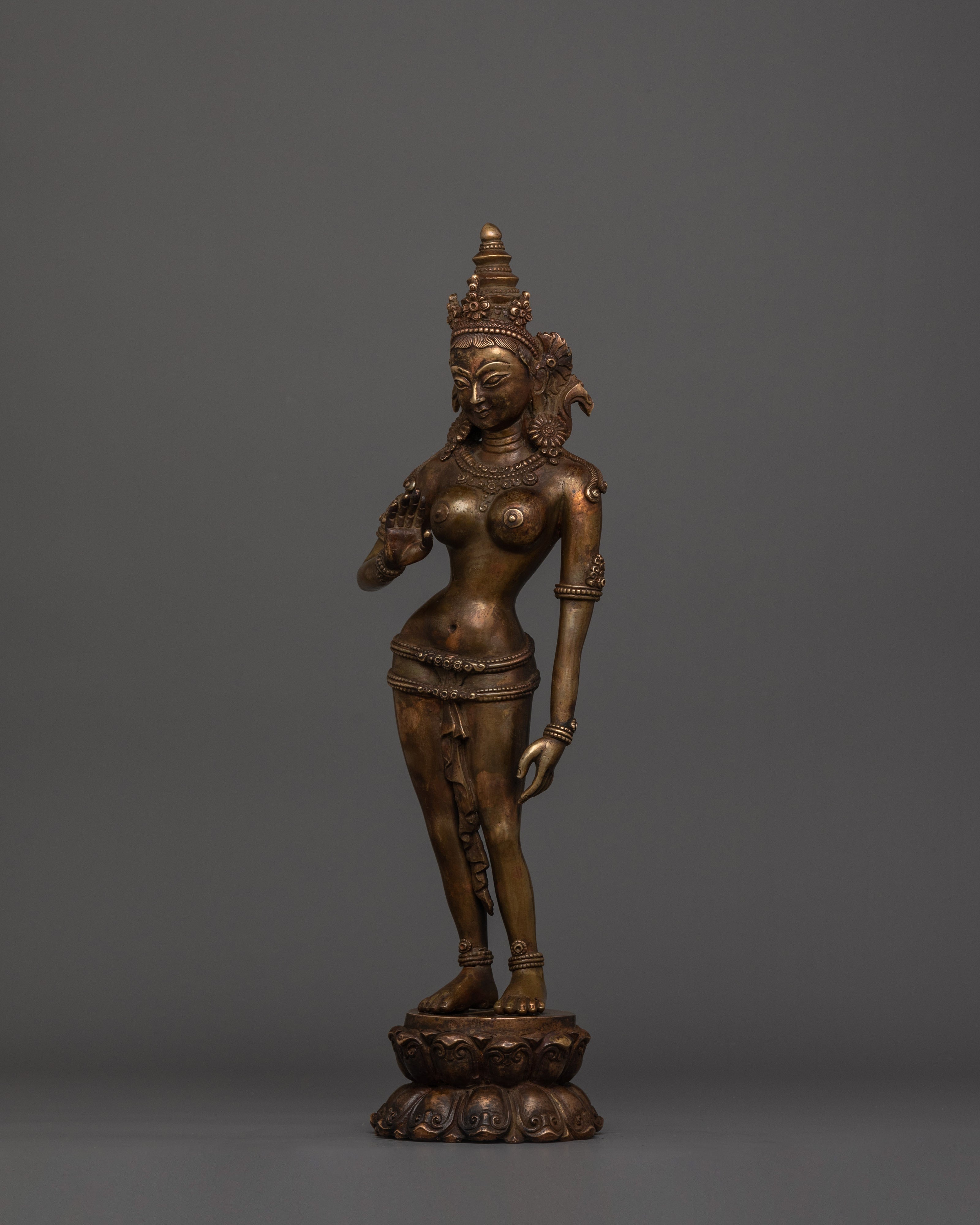 Handmade Statue of Standing Green Tara | Enlightened Energy