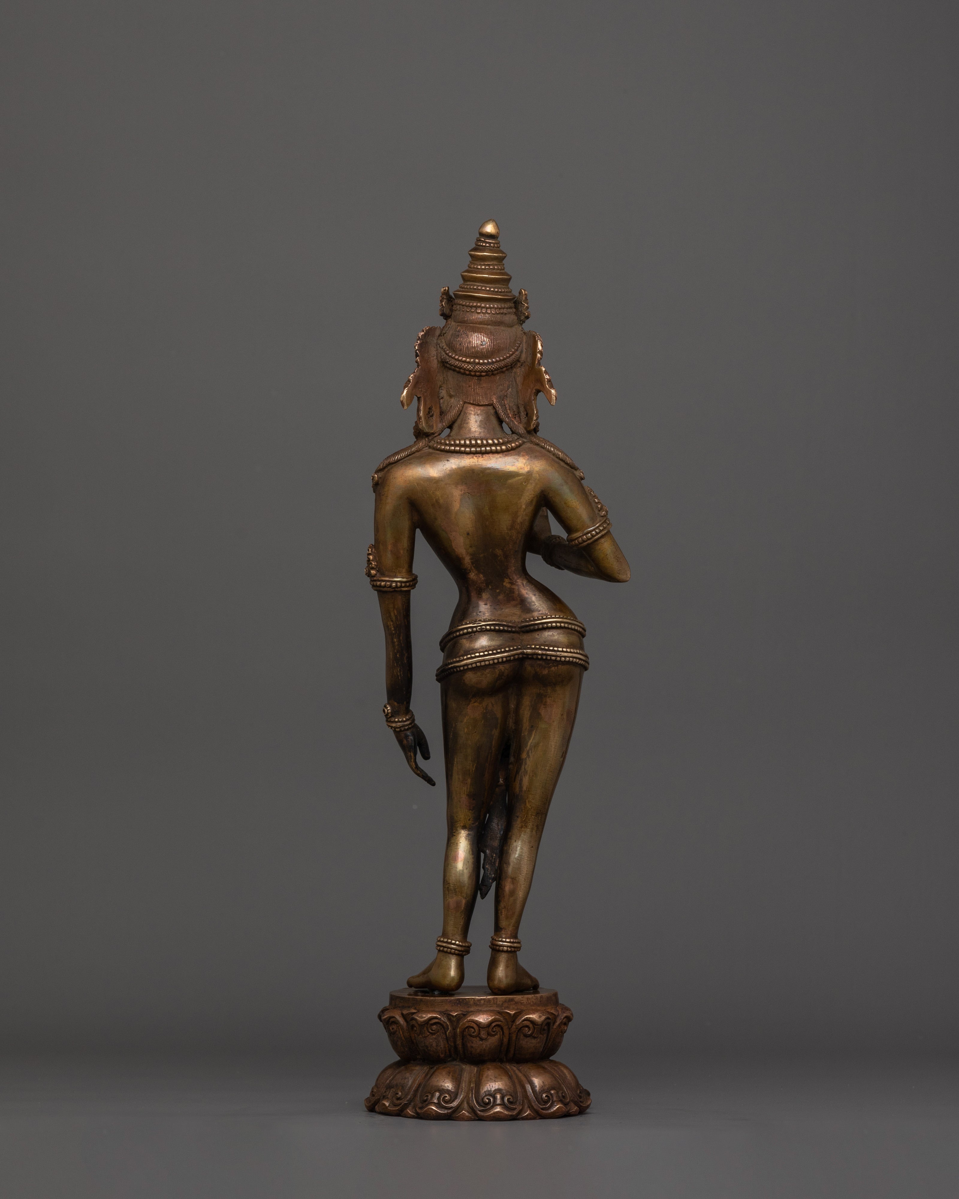 Handmade Statue of Standing Green Tara | Enlightened Energy