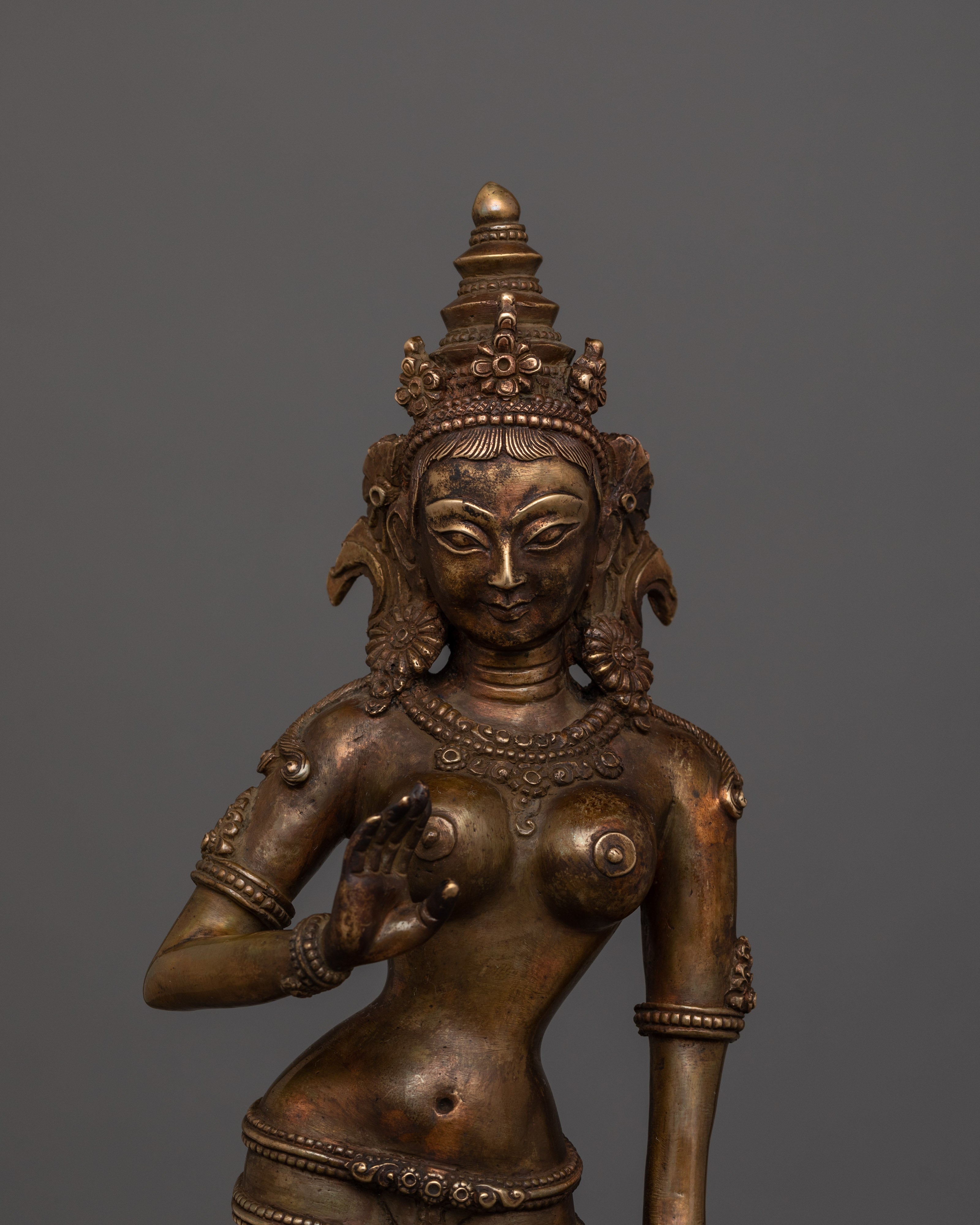 Handmade Statue of Standing Green Tara | Enlightened Energy