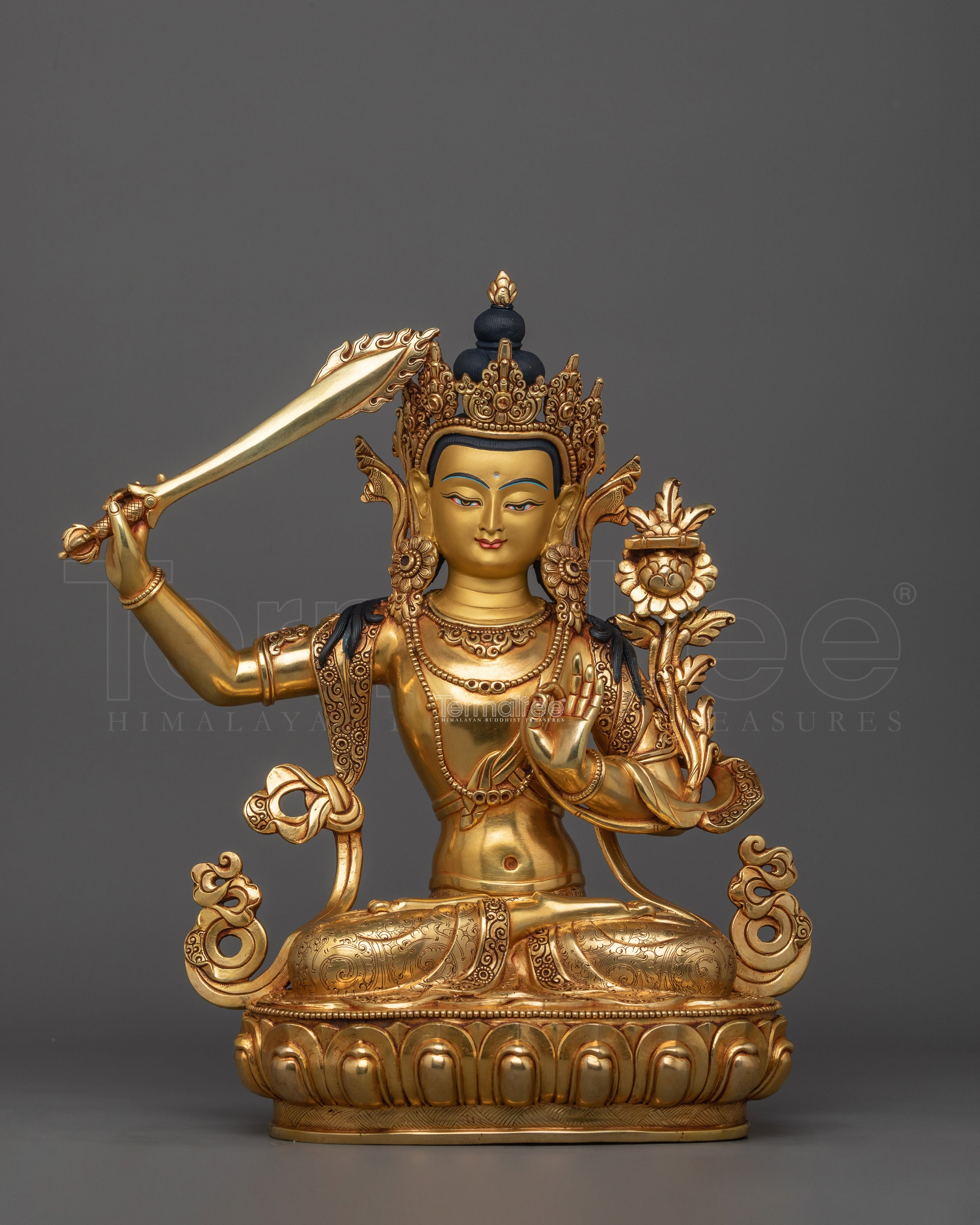 Himalayan Figurine of Manjushri | The Bodhisattva of Wisdom and Clarity