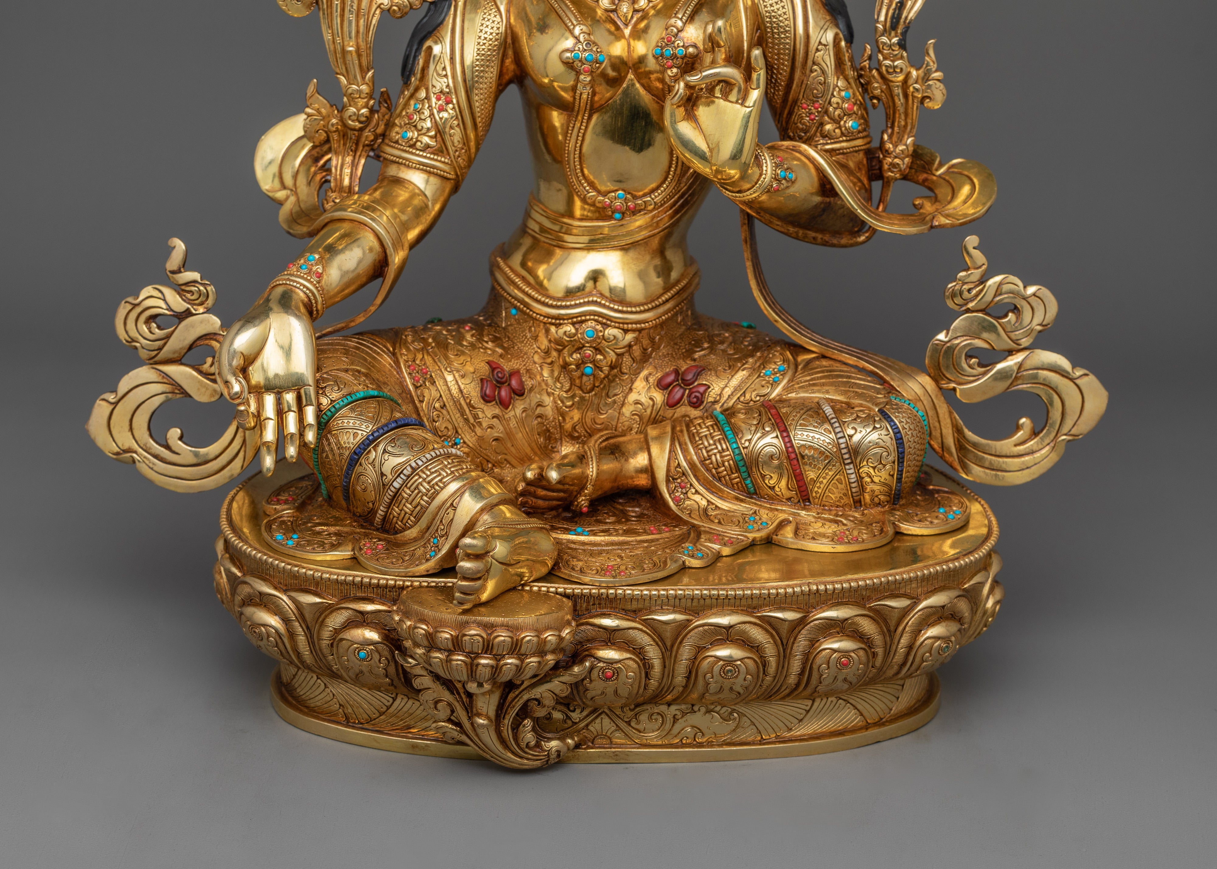 Traditional Sculpture of Green Tara | The Goddess of Compassion and Protection