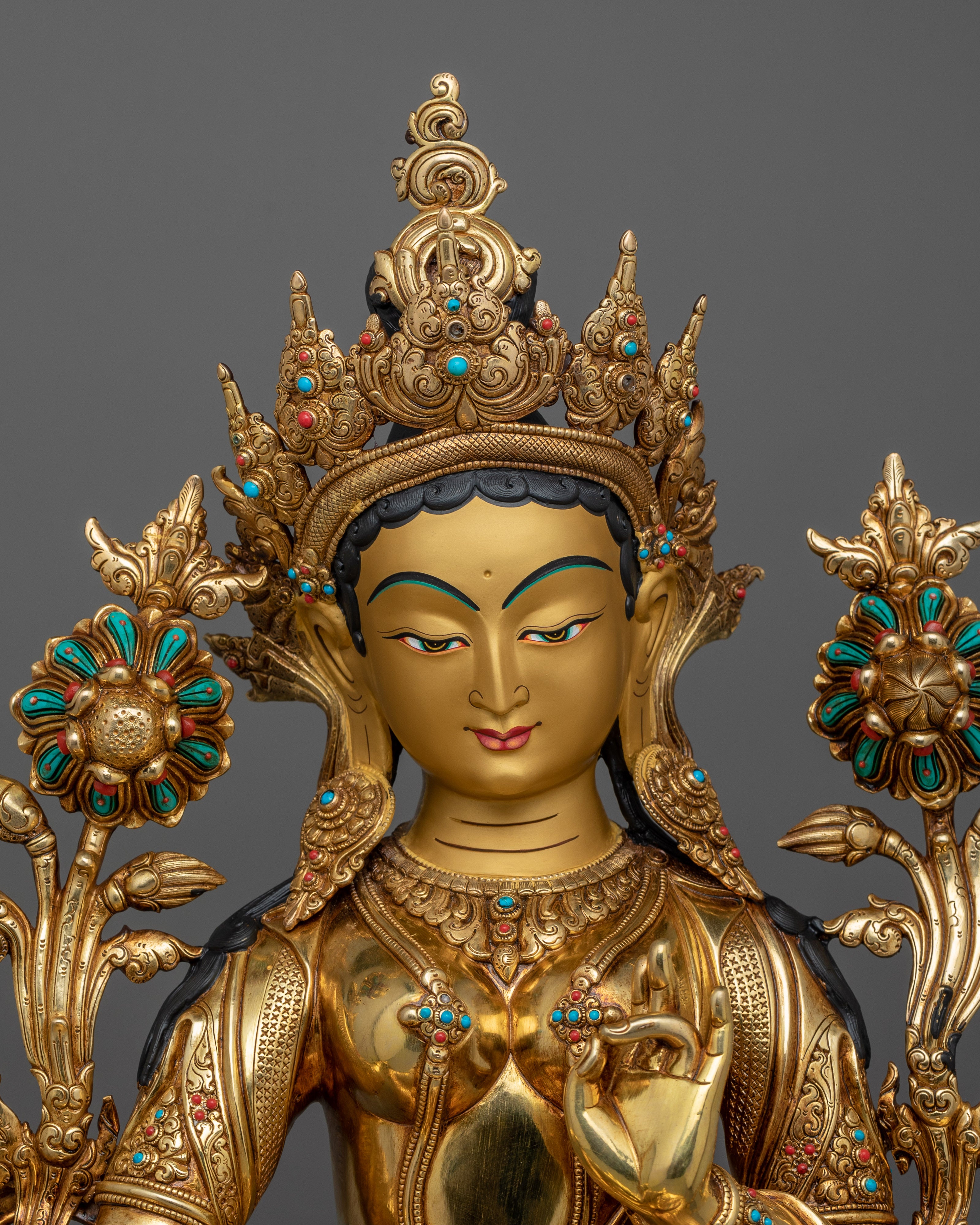 Traditional Sculpture of Green Tara | The Goddess of Compassion and Protection