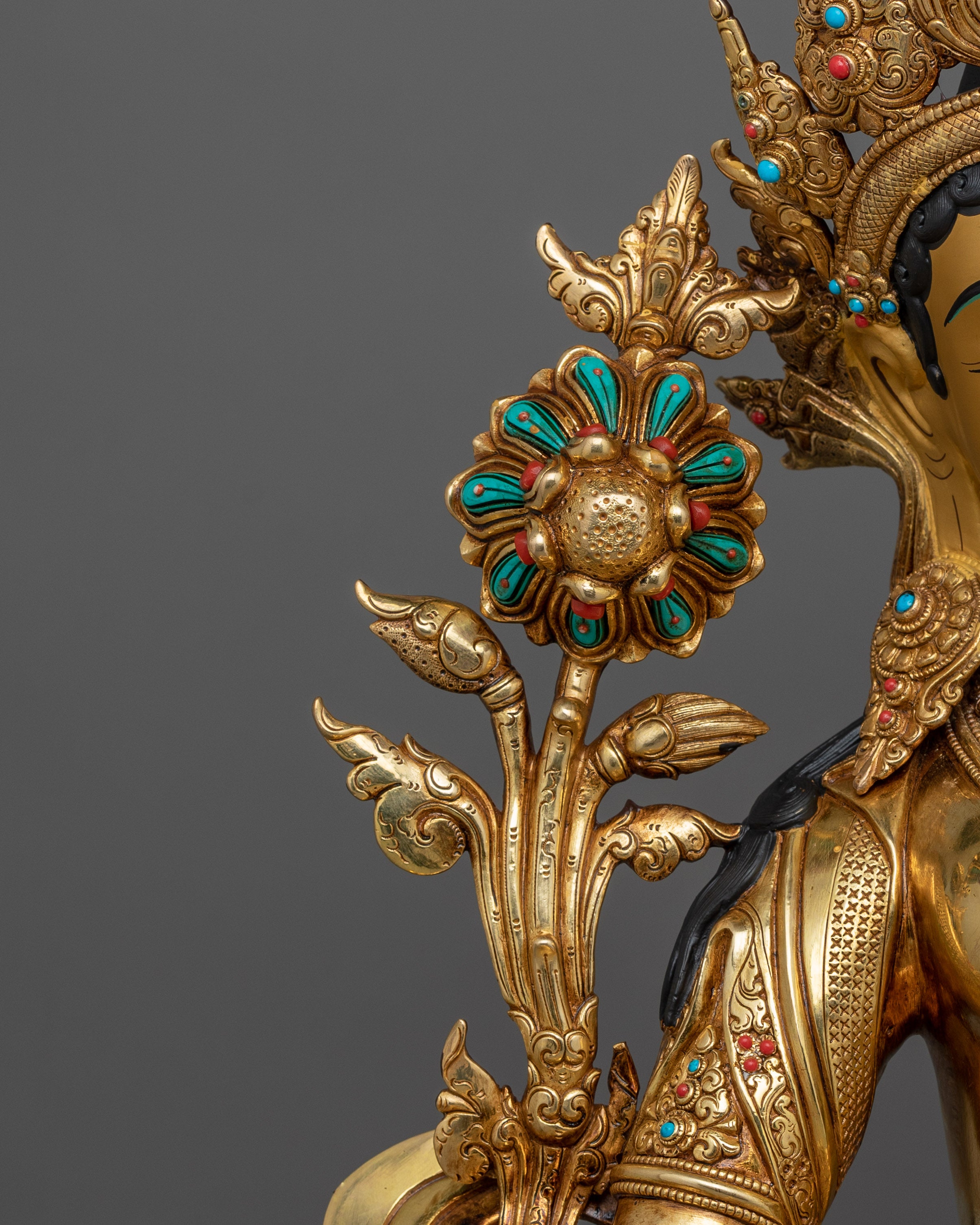 Traditional Sculpture of Green Tara | The Goddess of Compassion and Protection