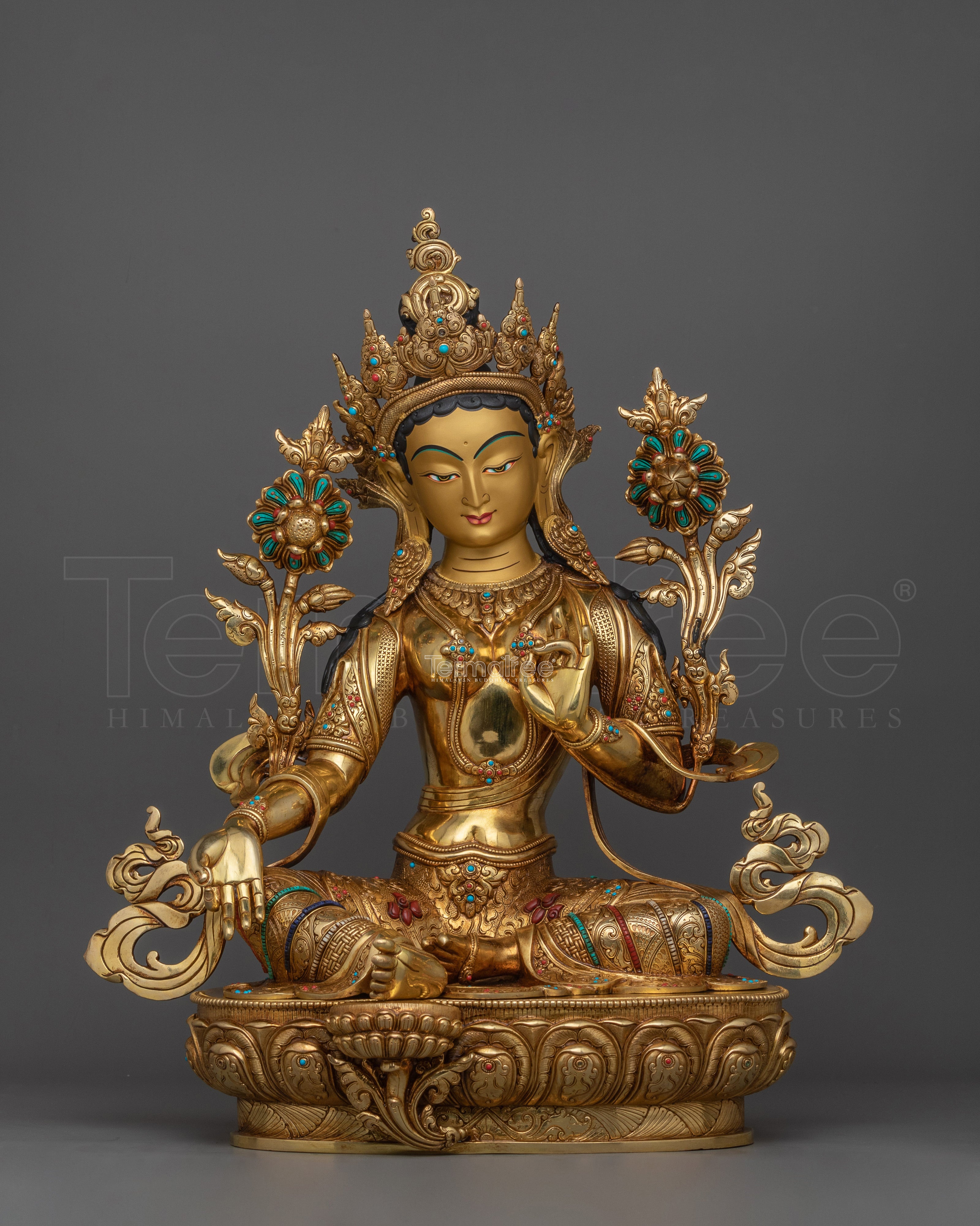 Traditional Sculpture of Green Tara | The Goddess of Compassion and Protection