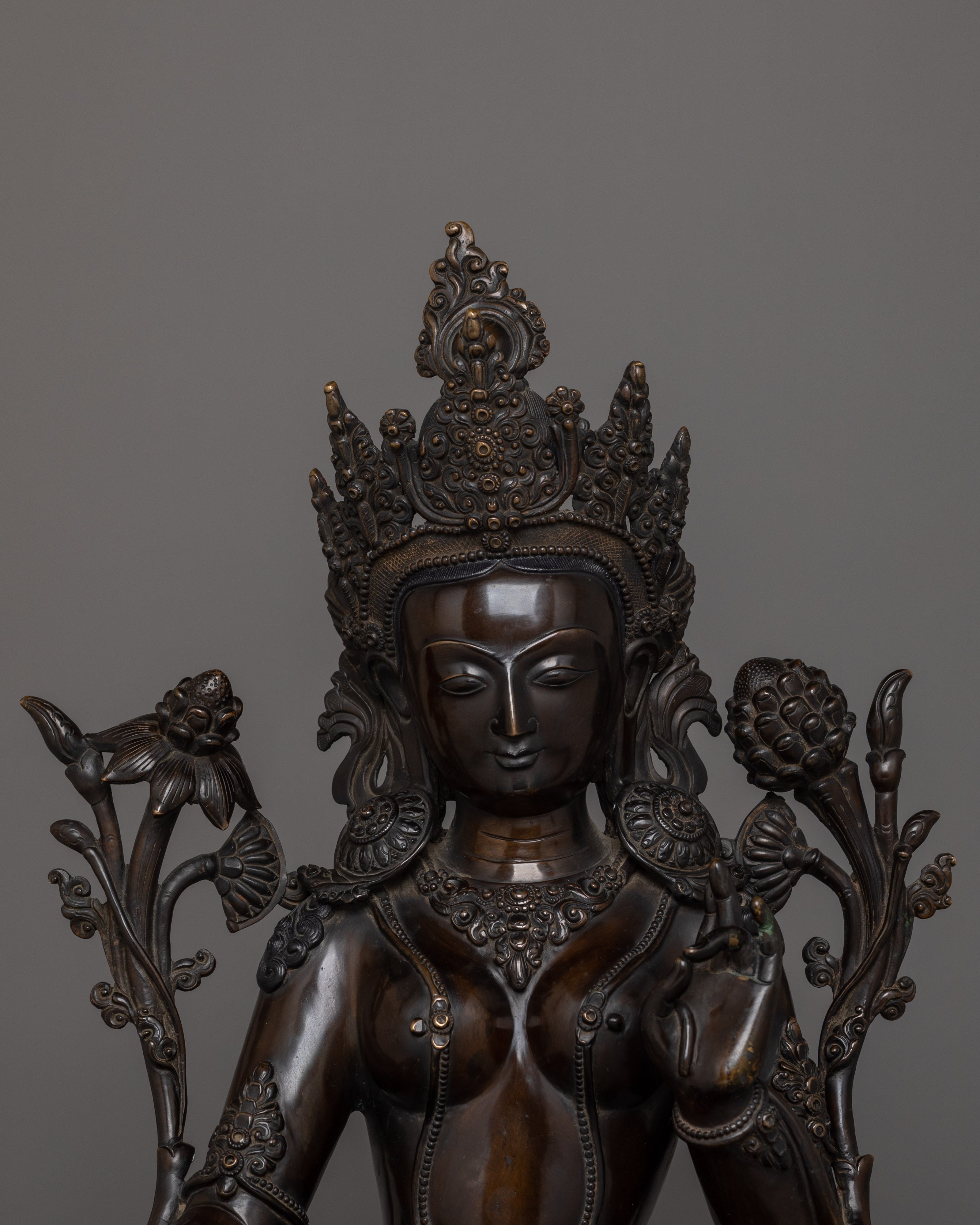 Handcrafted Sculpture of Green | Mother of All Buddhas