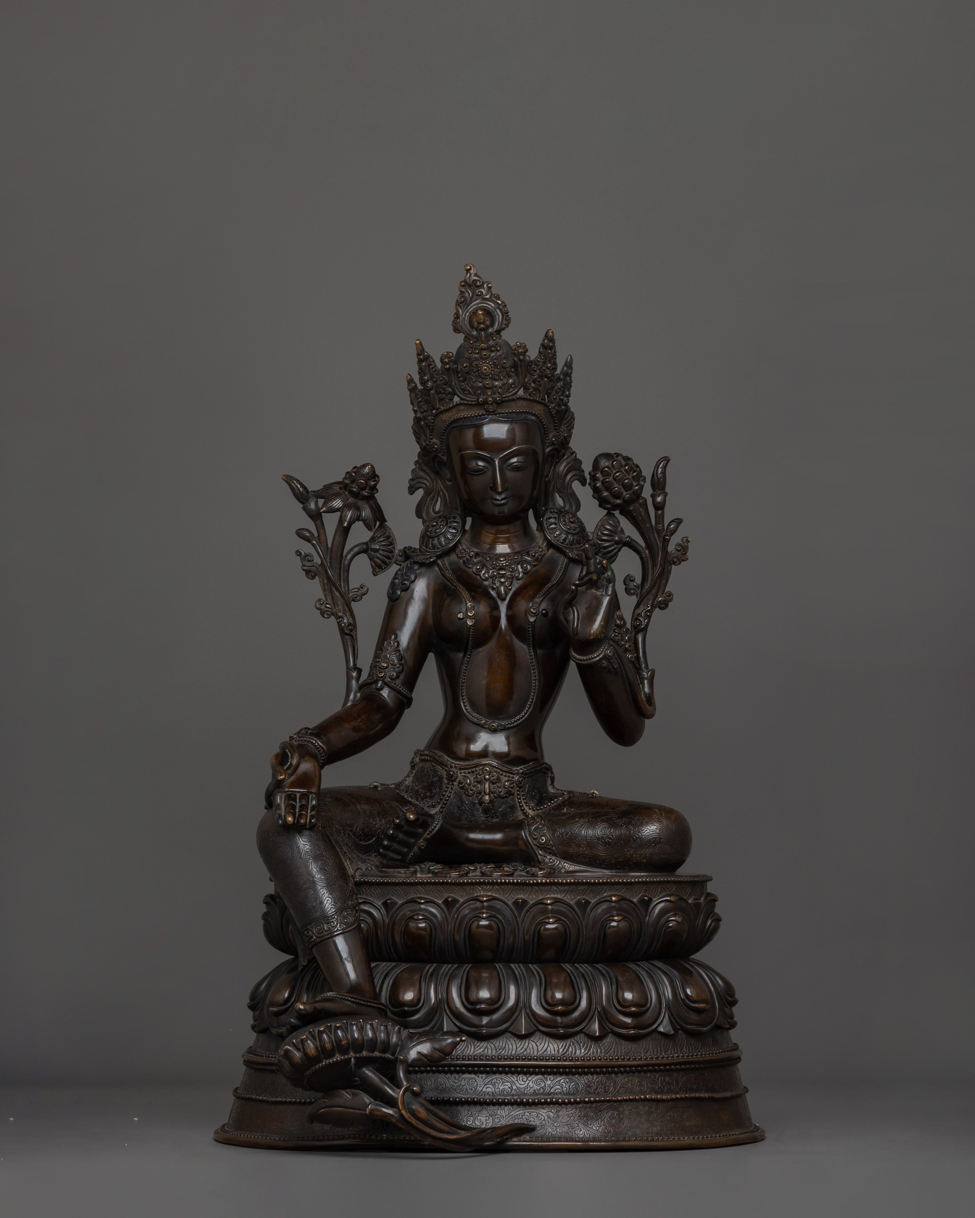 Handcrafted Sculpture of Green | Mother of All Buddhas