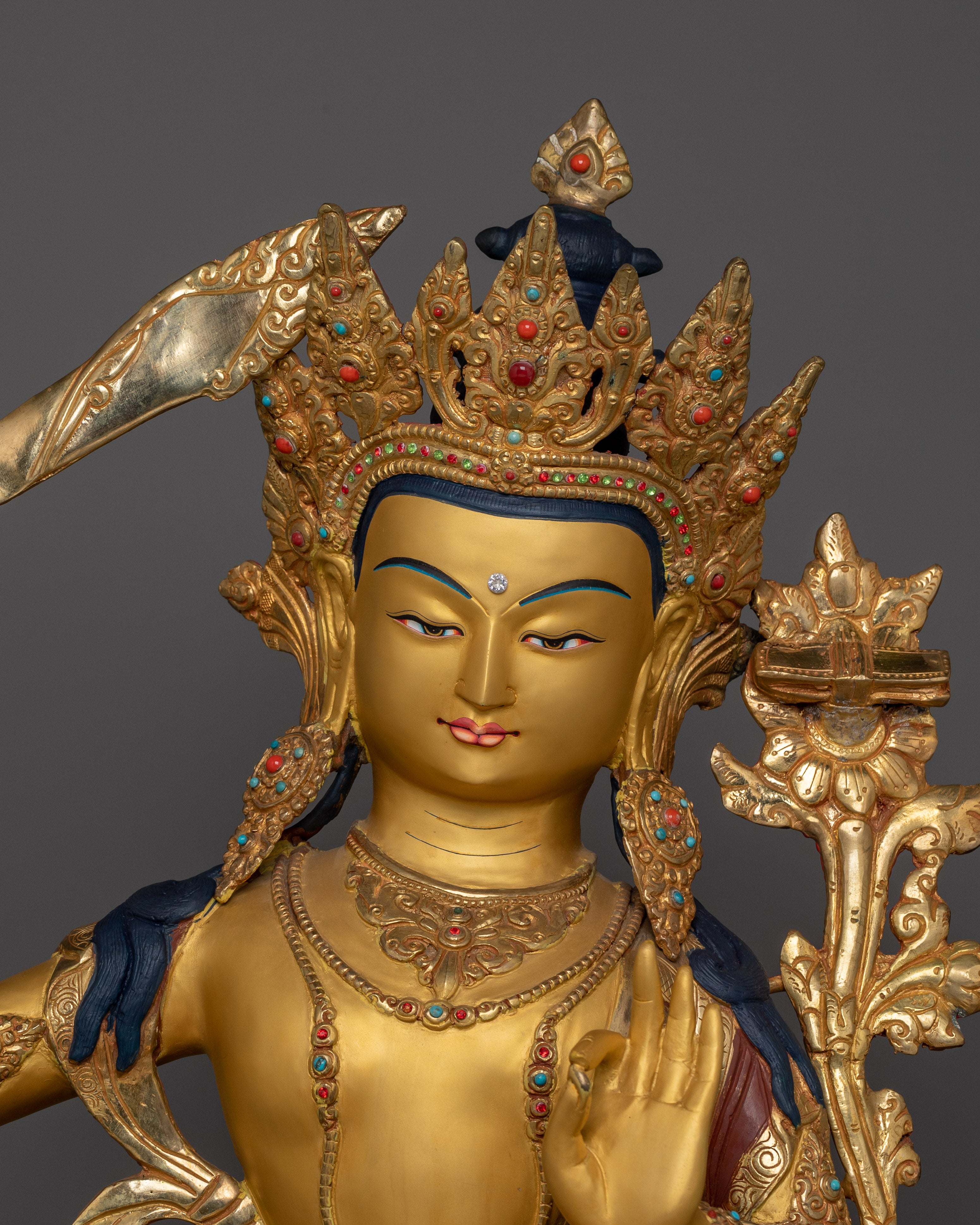 Handcrafted Statue of Manjushri | The Bodhisattva of Transcendent Wisdom