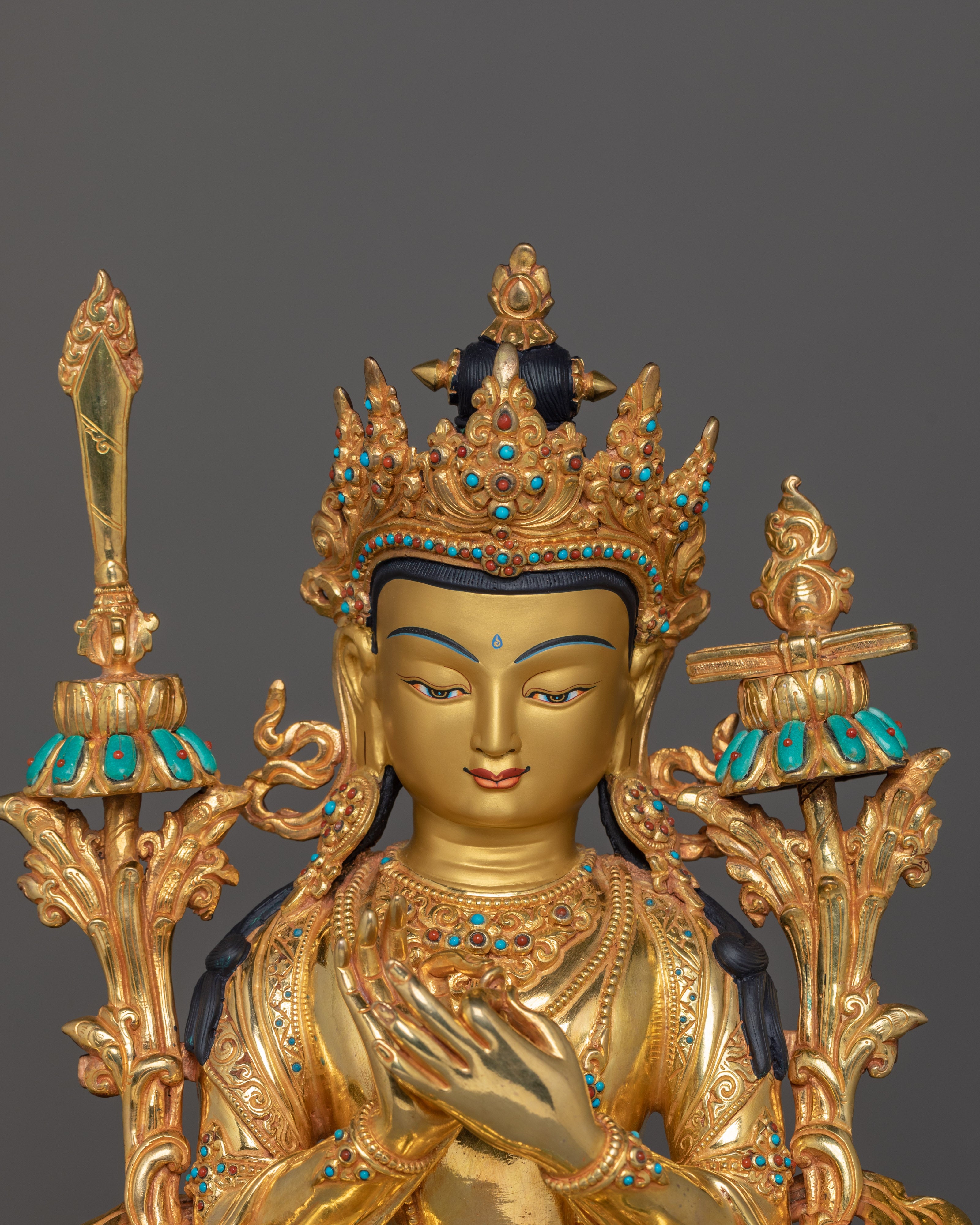 Handcrafted White Manjushri Statue | Symbol of Wisdom