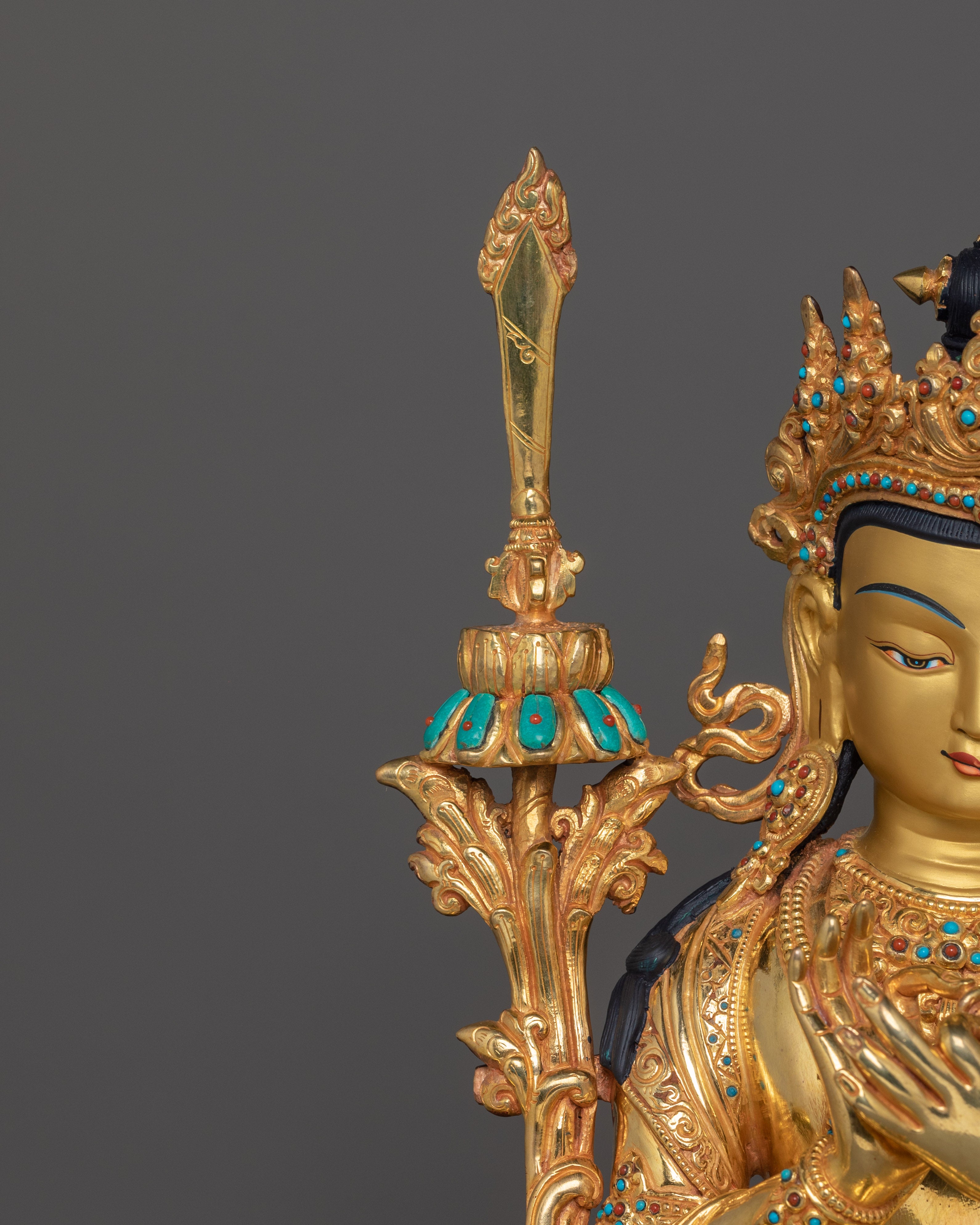 Handcrafted White Manjushri Statue | Symbol of Wisdom