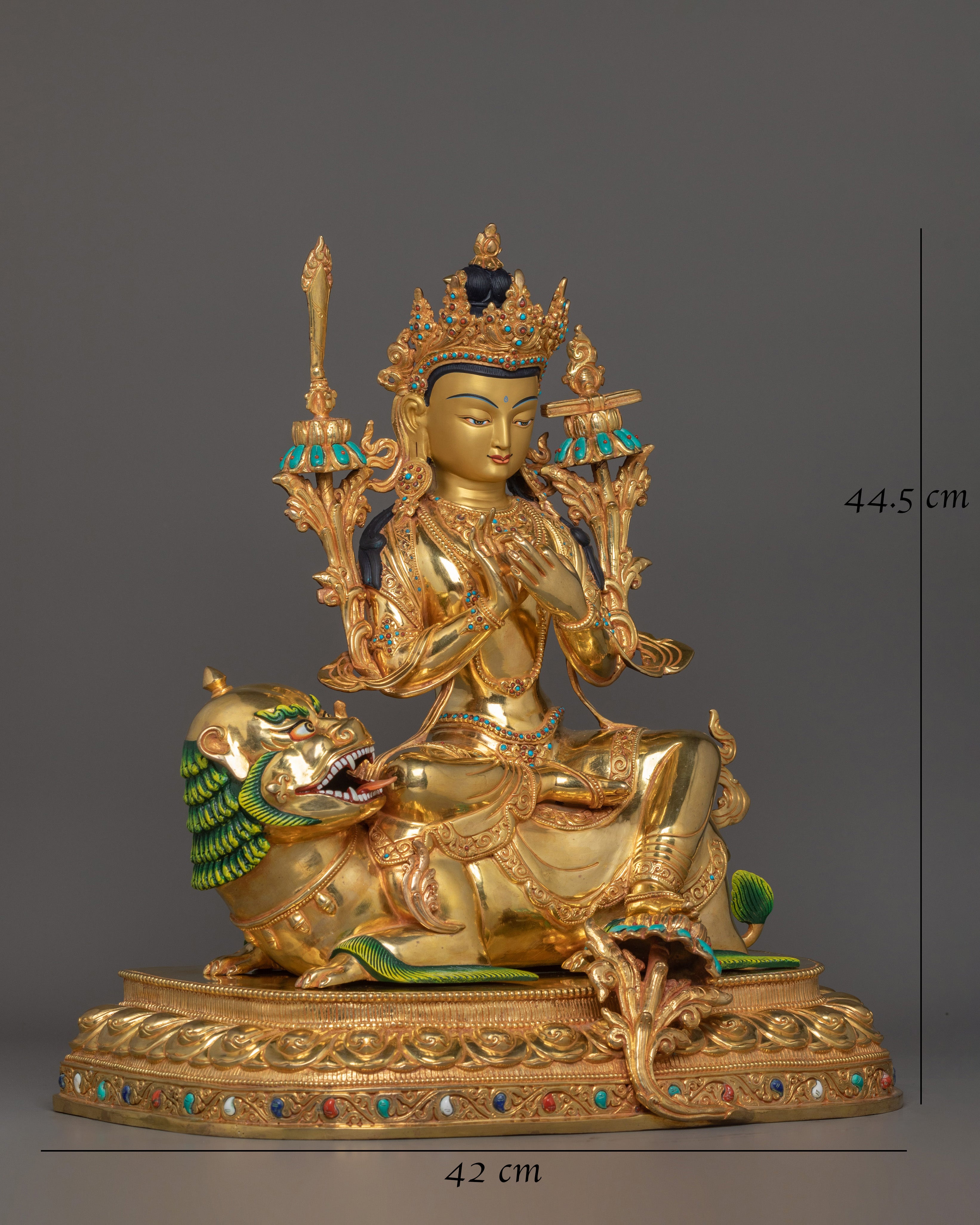 Handcrafted White Manjushri Statue | Symbol of Wisdom