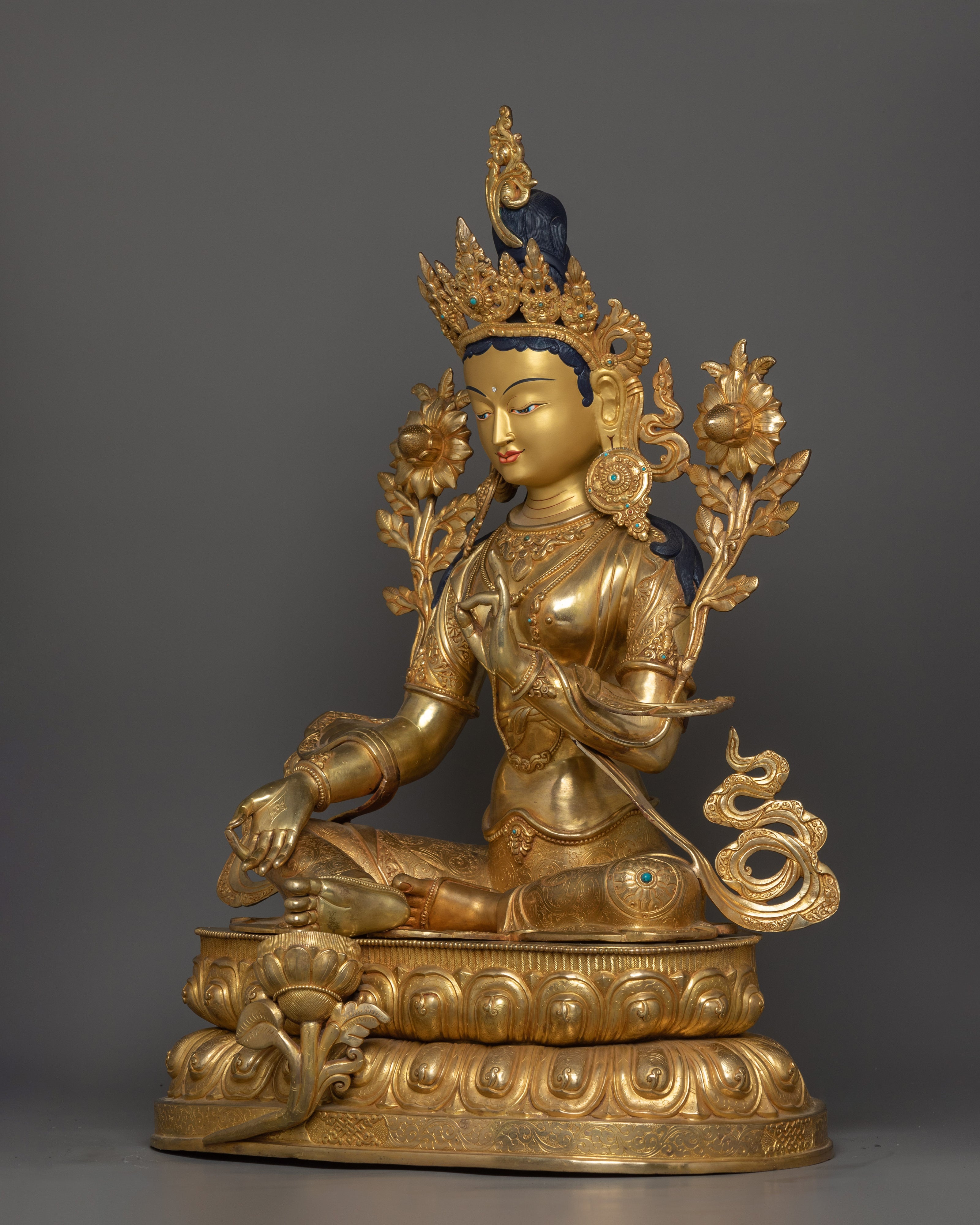 Enlightened Compassion Green Tara Statue | Shyama Tara Figurine
