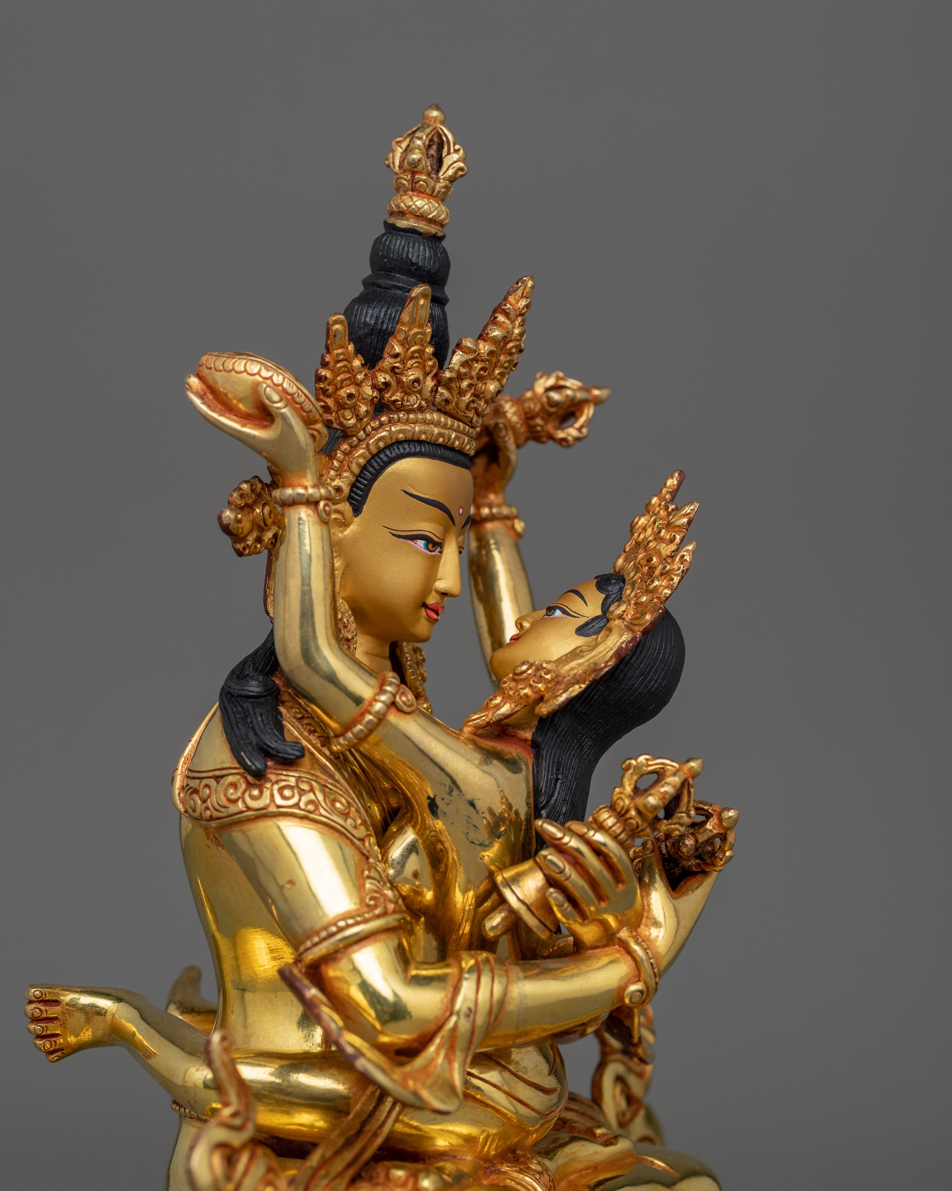 Handcrafted Statue of Vajradhara with consort | Traditional Artwork