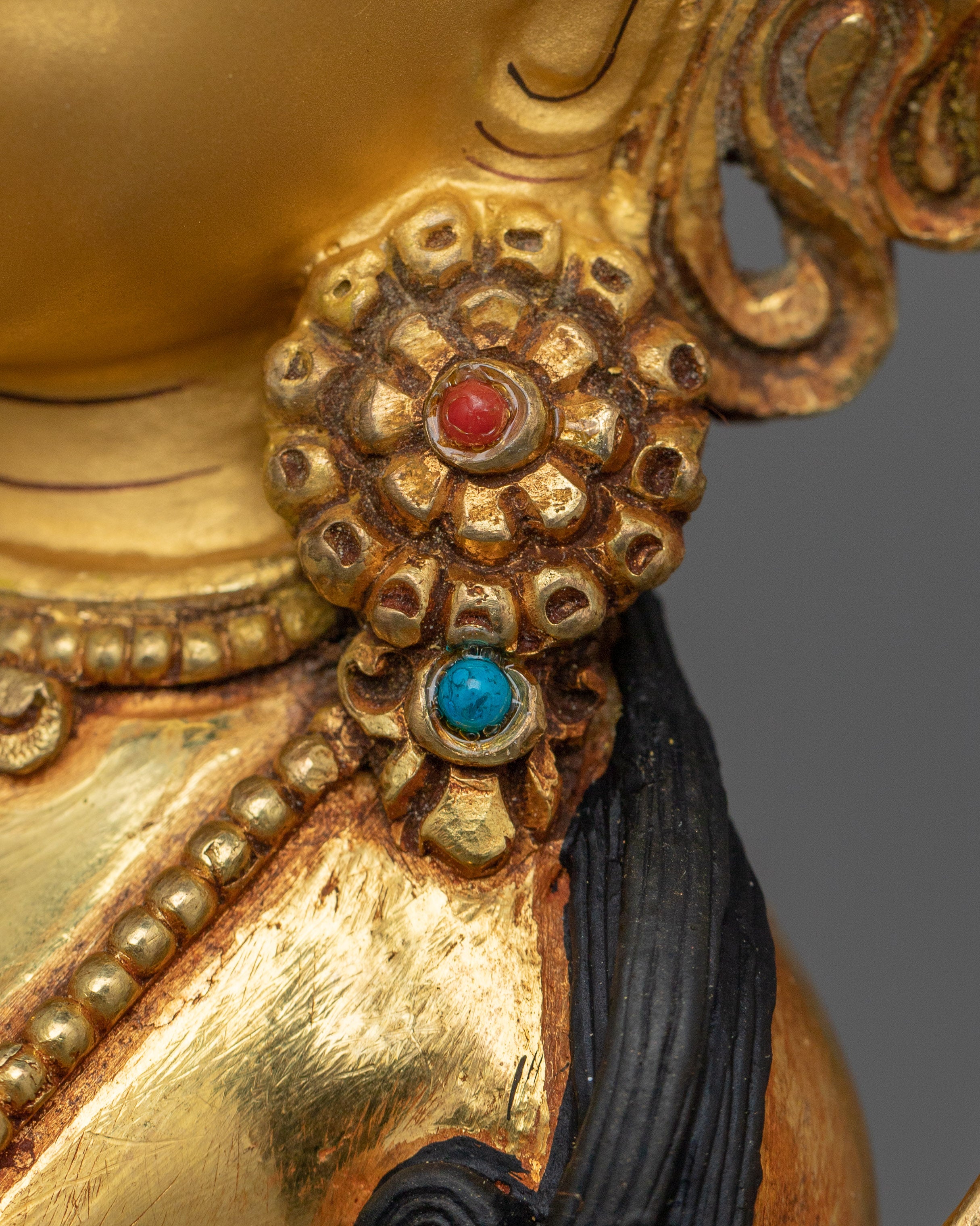Yeshe Tsogyal and Mandarva Statue | 24k Gold Gilded Sculpture