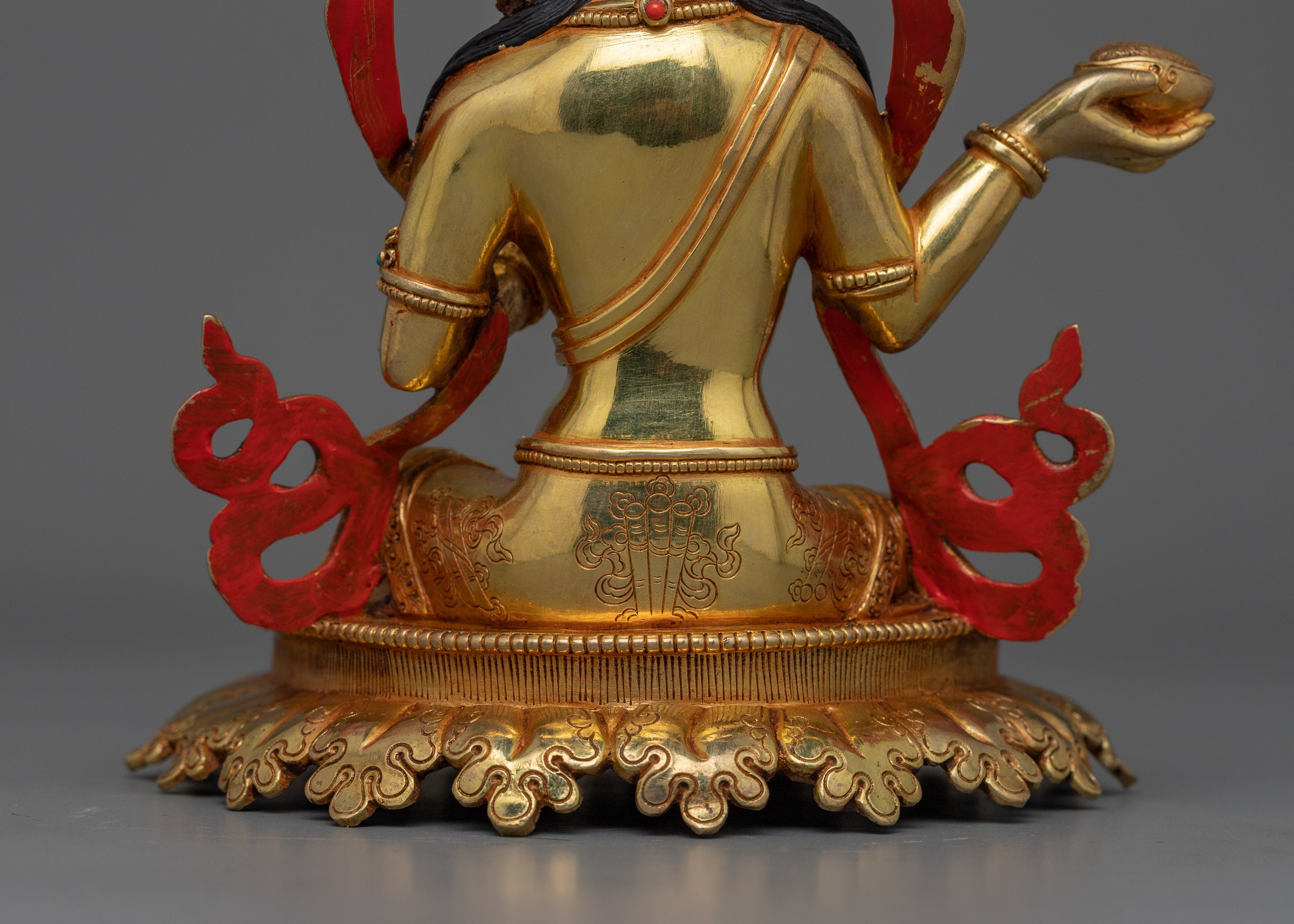 Yeshe Tsogyal and Mandarva Statue | 24k Gold Gilded Sculpture
