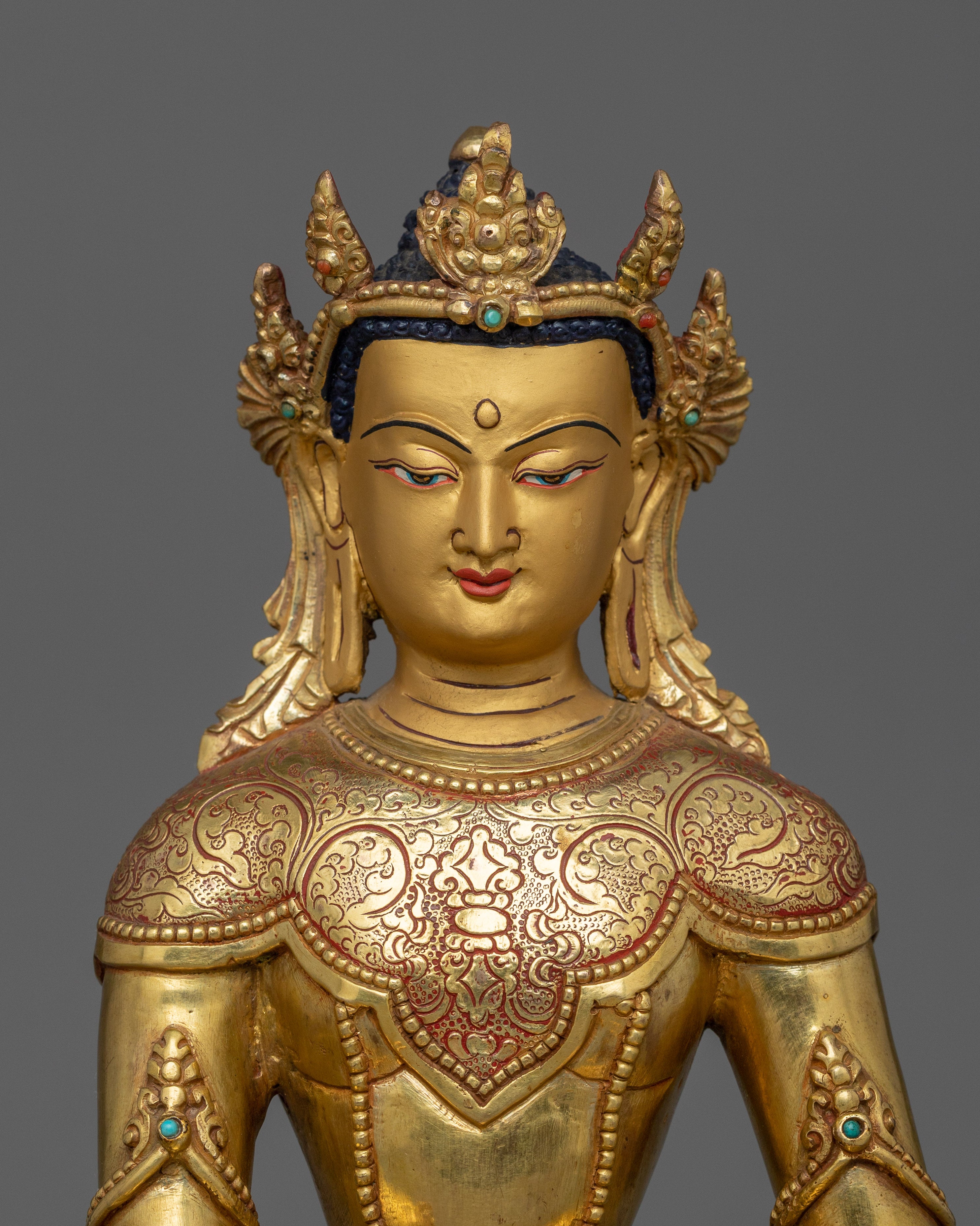 Himalayan Figurine of Crown Shakyamuni Buddha | Sage of the Shakya Clan