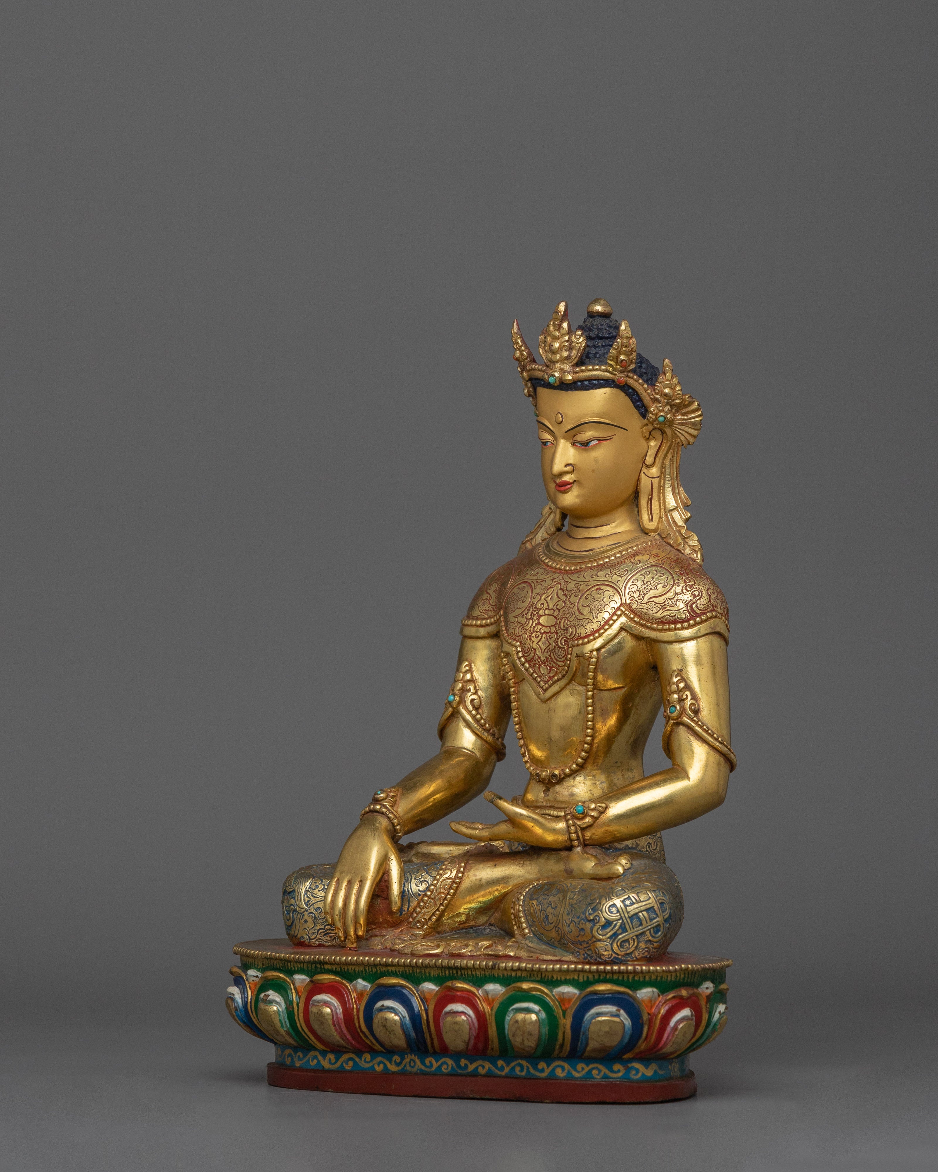 Himalayan Figurine of Crown Shakyamuni Buddha | Sage of the Shakya Clan