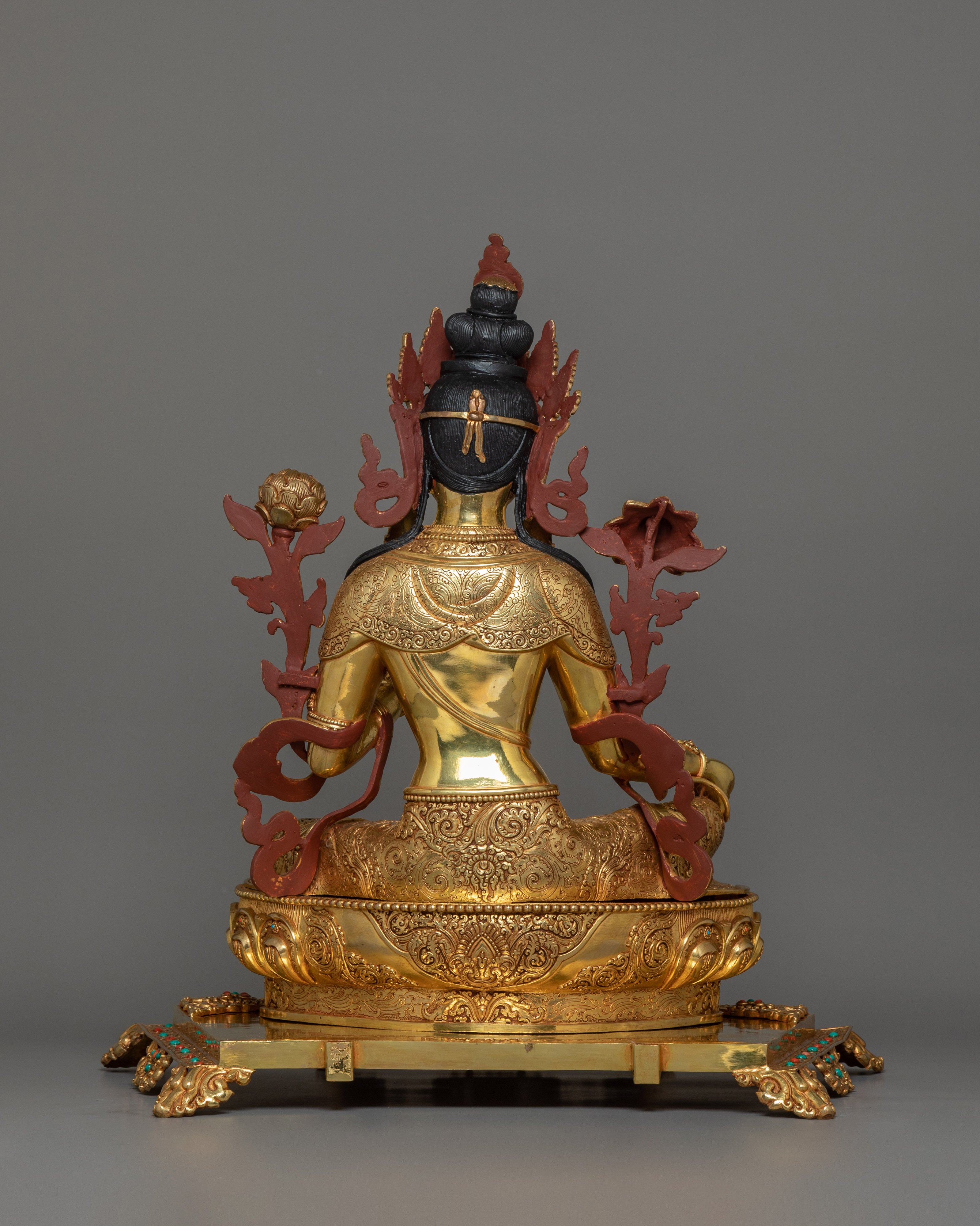 Green Tara on Throne | The Swift and Fearless One