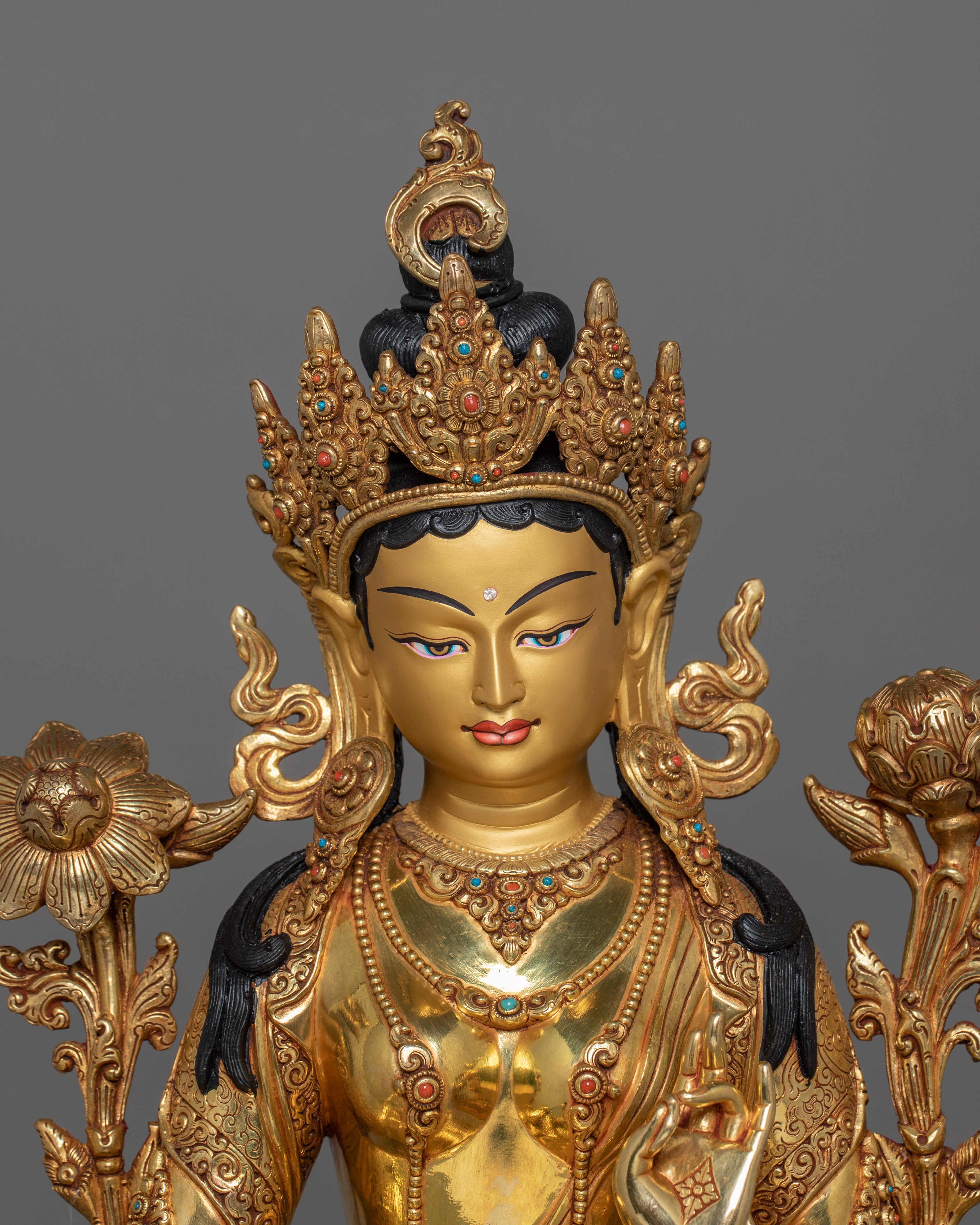 Green Tara on Throne | The Swift and Fearless One