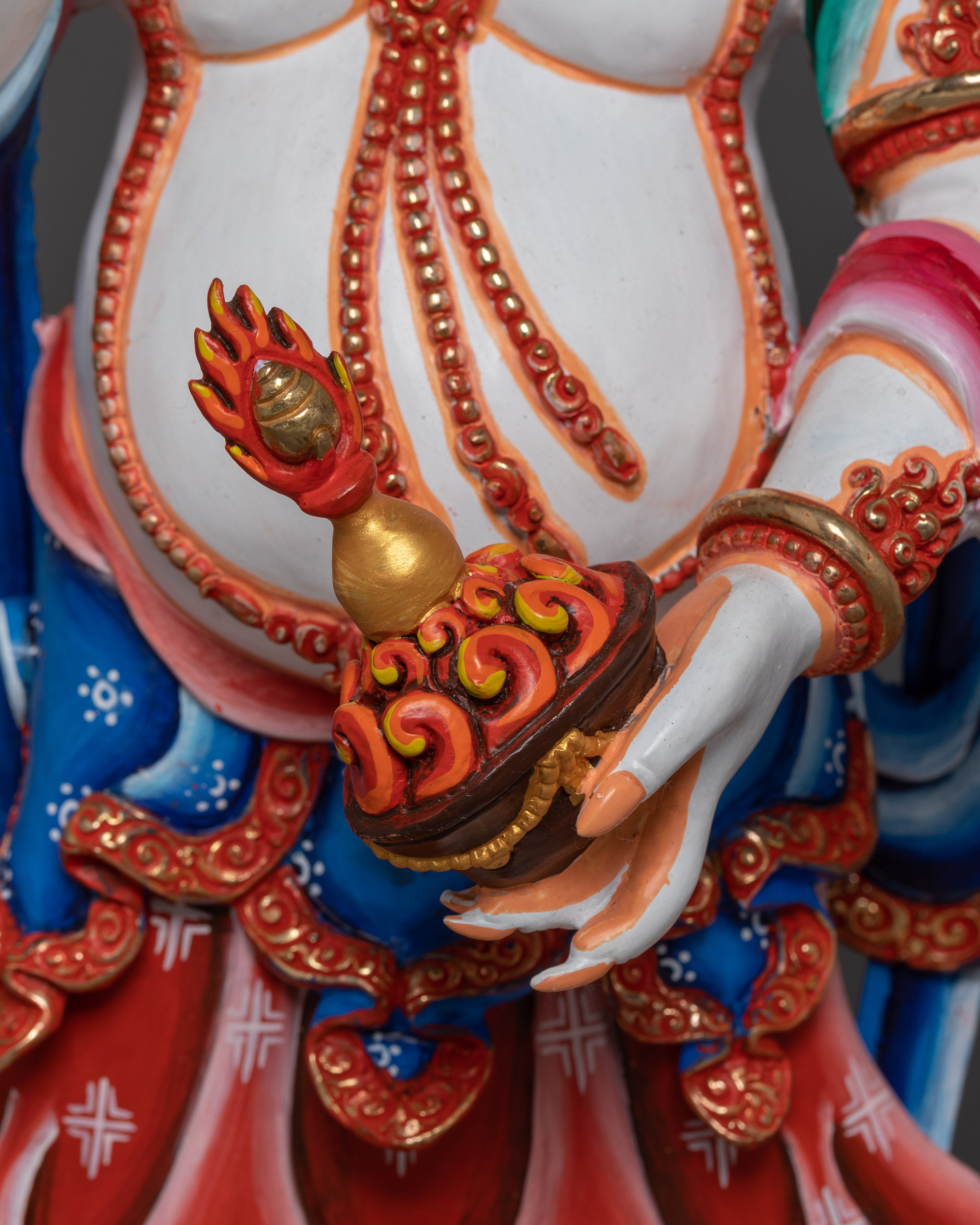 Dharma Defender White Mahakala | Fierce Benevolent Protector Deity