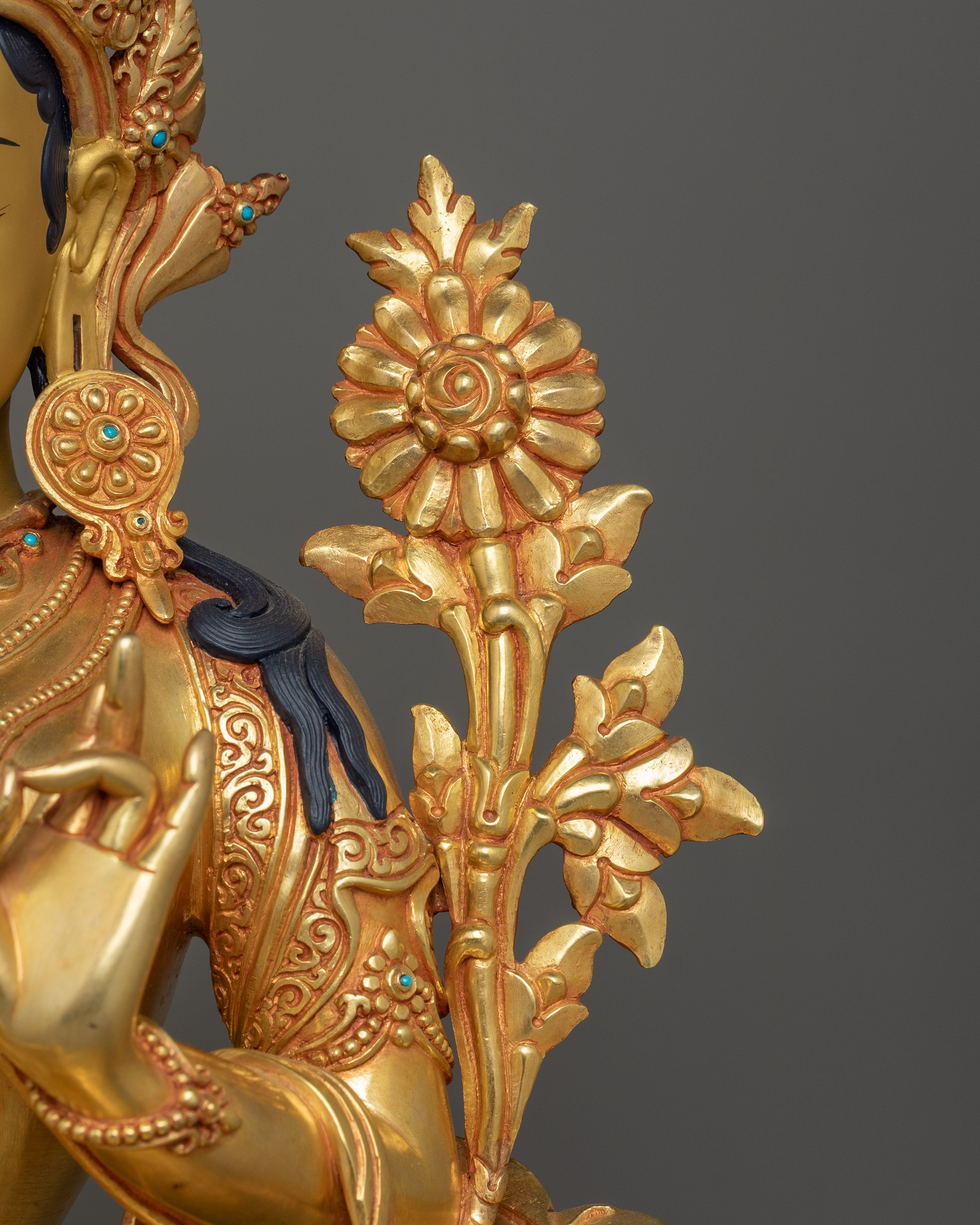 Himalayan Handcrafted Statue of Green Tara | Mother of Compassion and Swift Protection