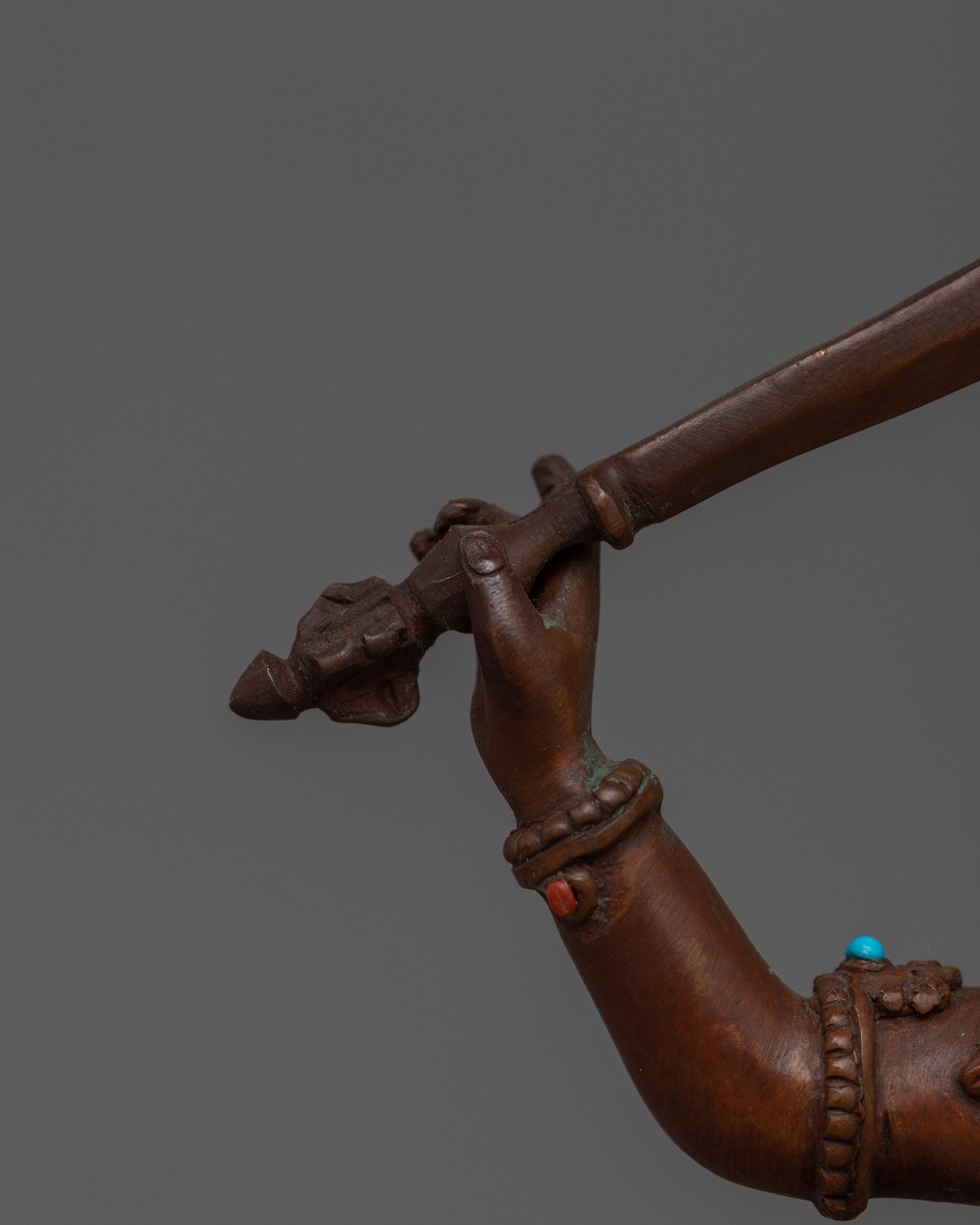 Divine Wisdom God Manjushri | Oxidized Sculpture