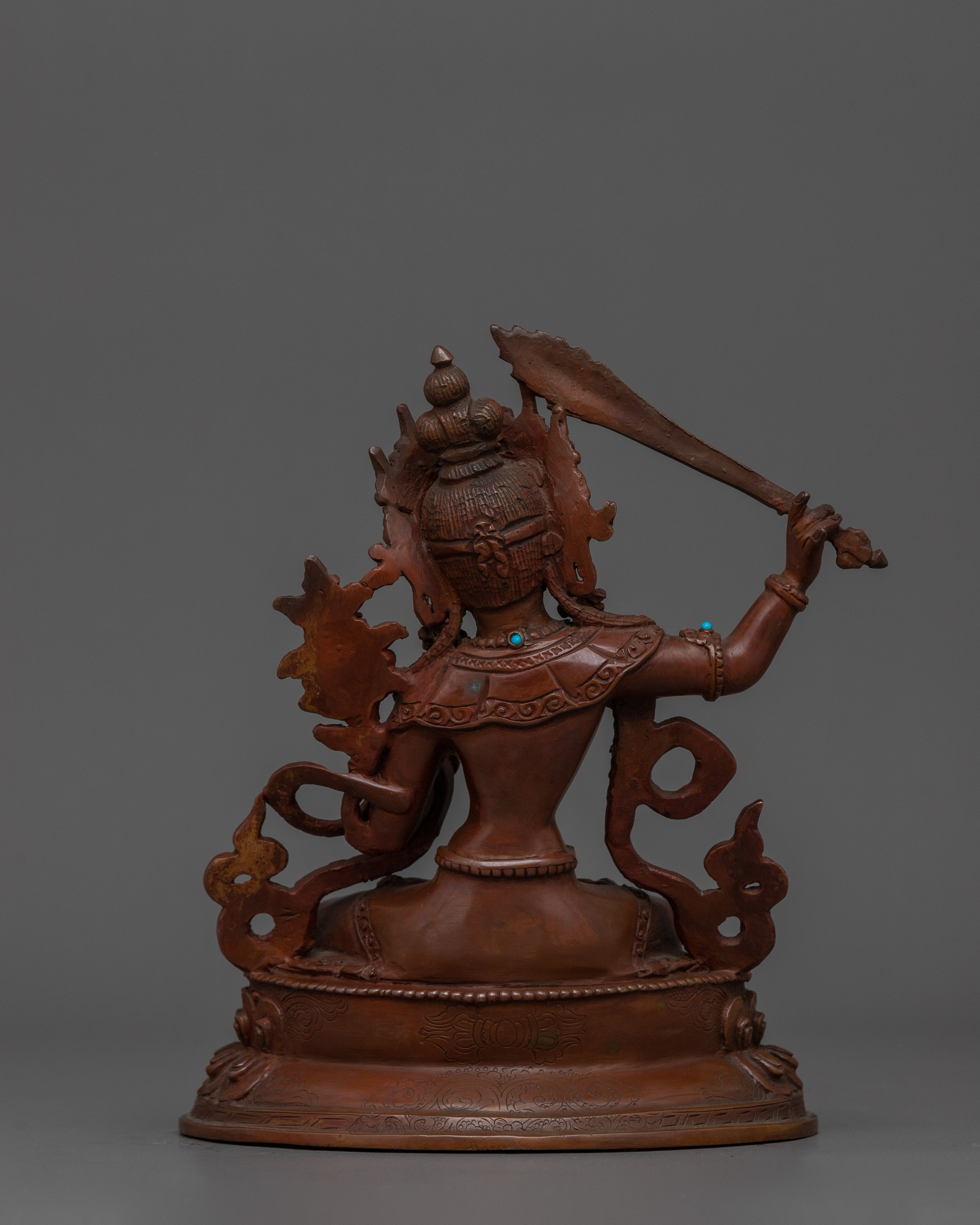 Divine Wisdom God Manjushri | Oxidized Sculpture