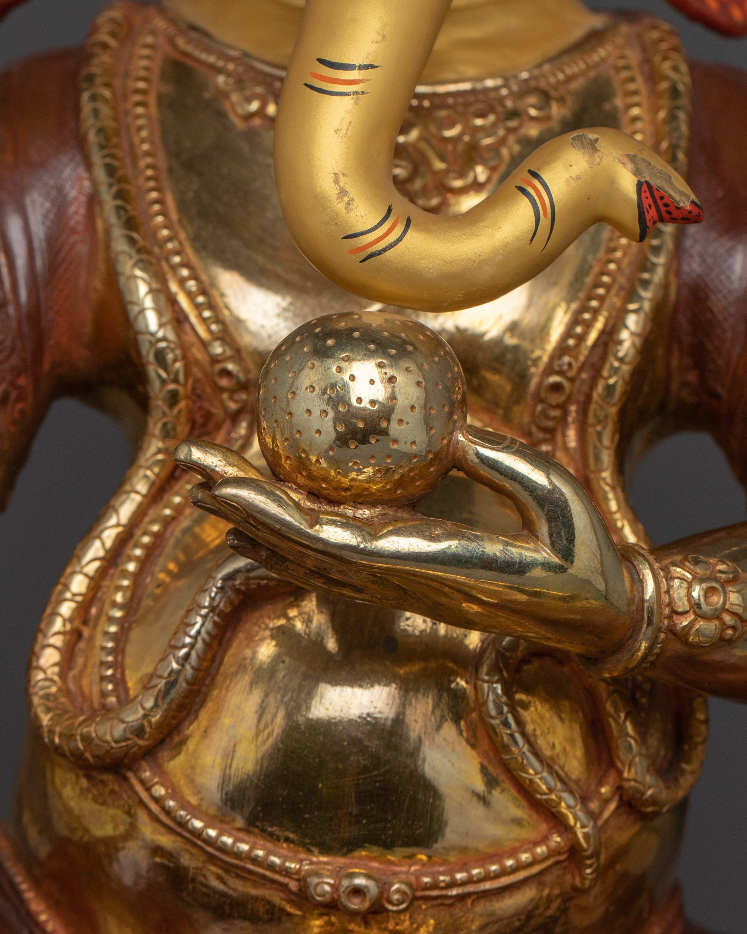 Prosperity and Wisdom Deity Ganesh | 24K Gold Gilded Sculpture