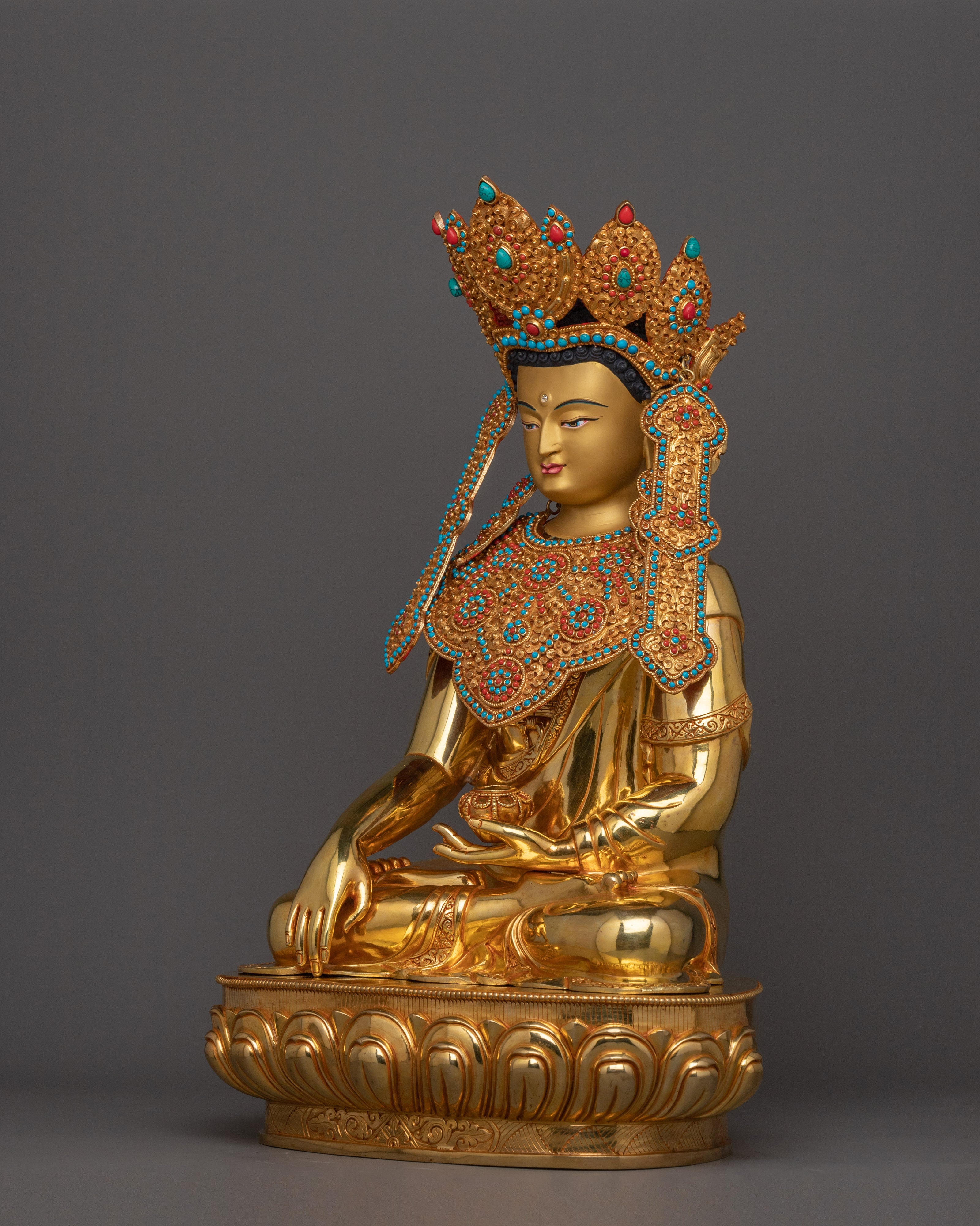 Crown Shakyamuni Buddha Statue | Gautama buddha Sculpture