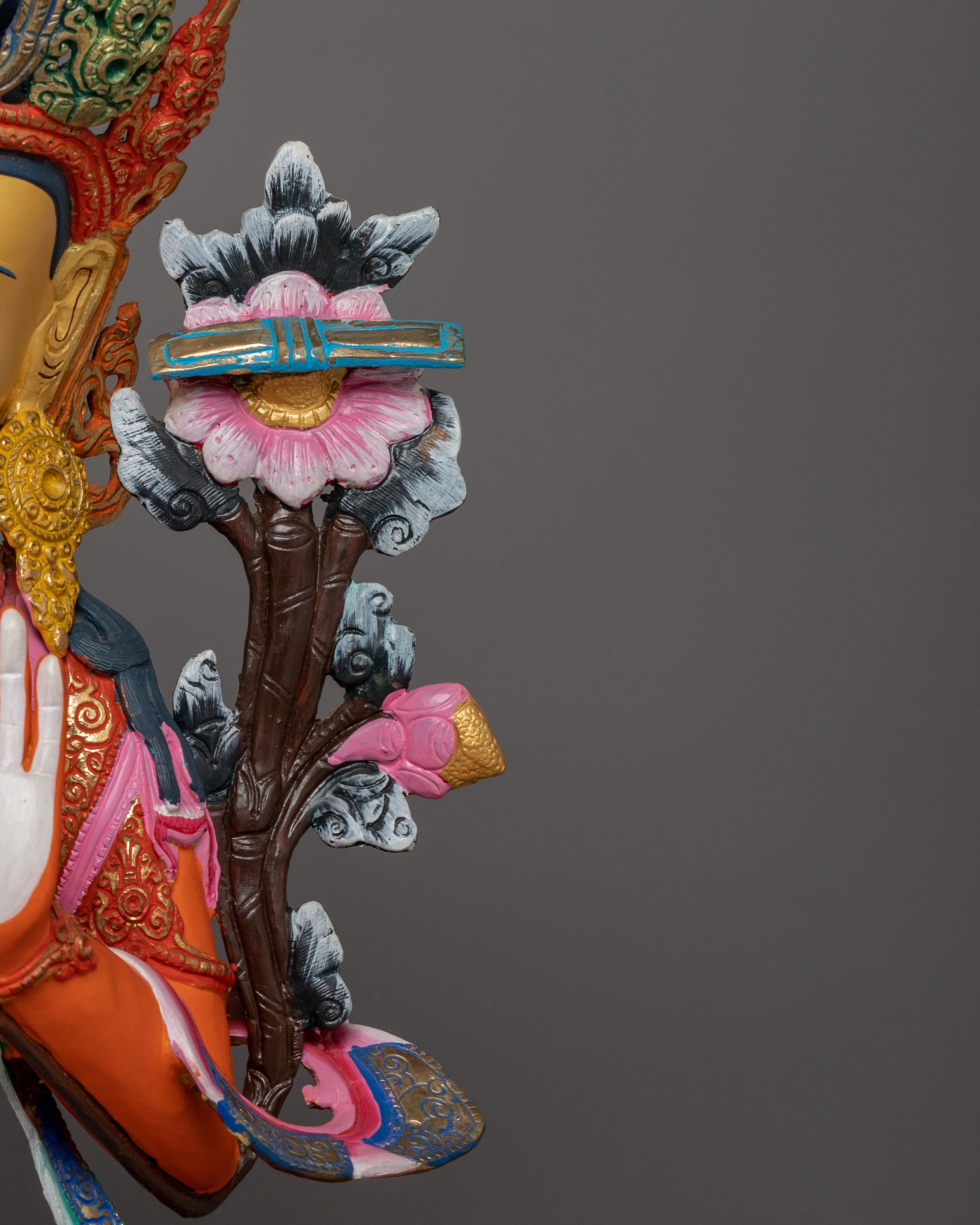 Traditionally Crafted Statue of Manjushri | The Lion of Speech