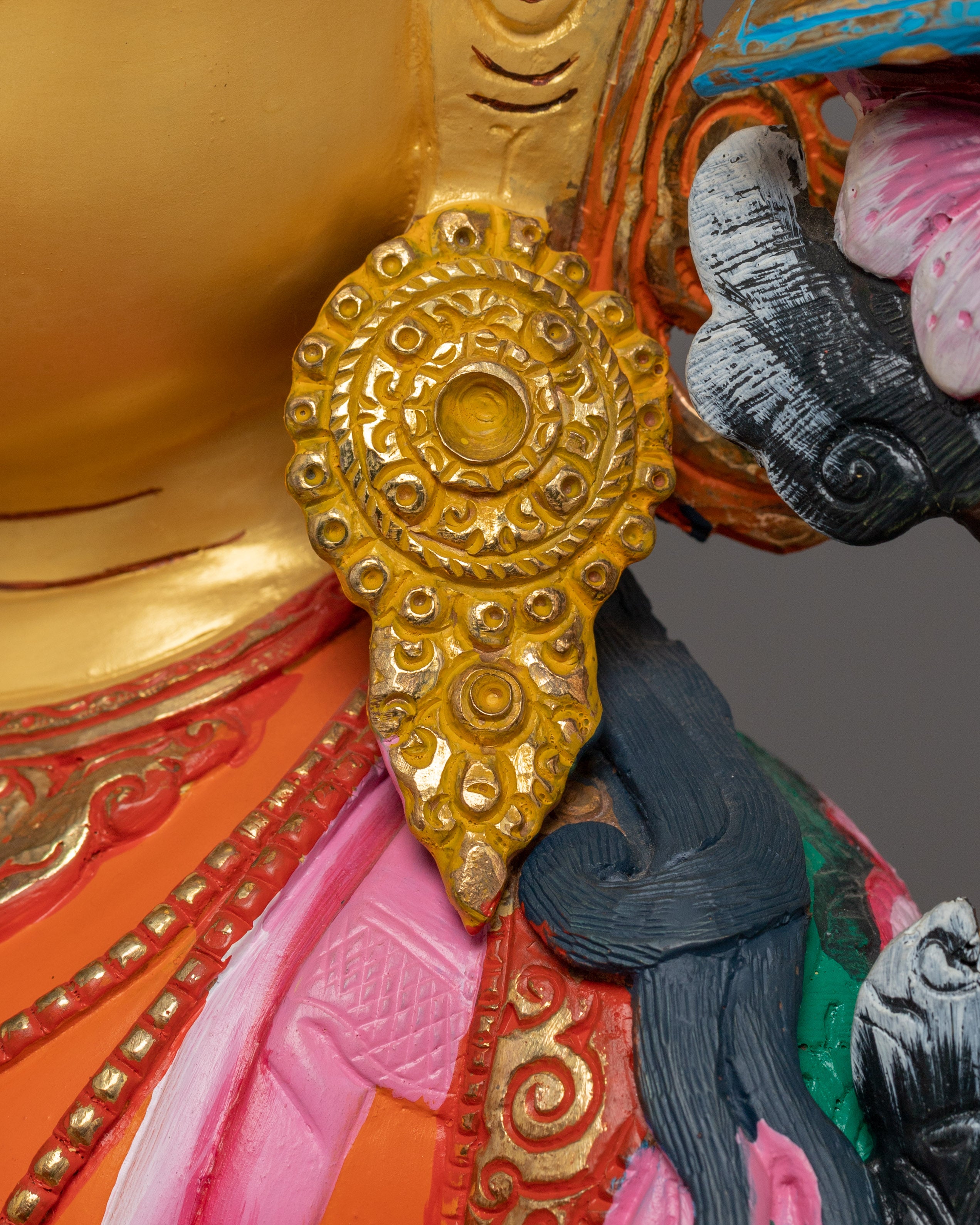 Traditionally Crafted Statue of Manjushri | The Lion of Speech