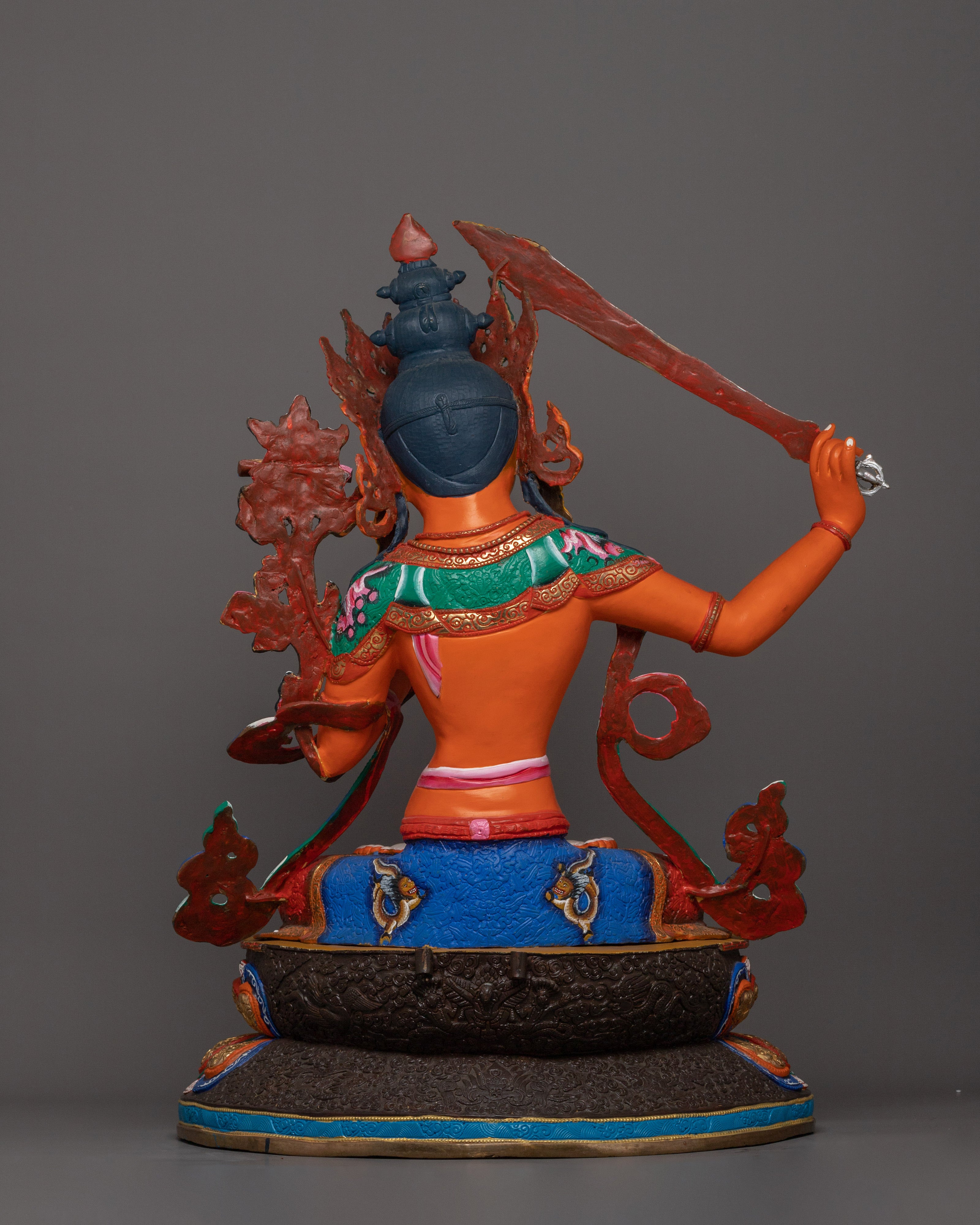 Traditionally Crafted Statue of Manjushri | The Lion of Speech