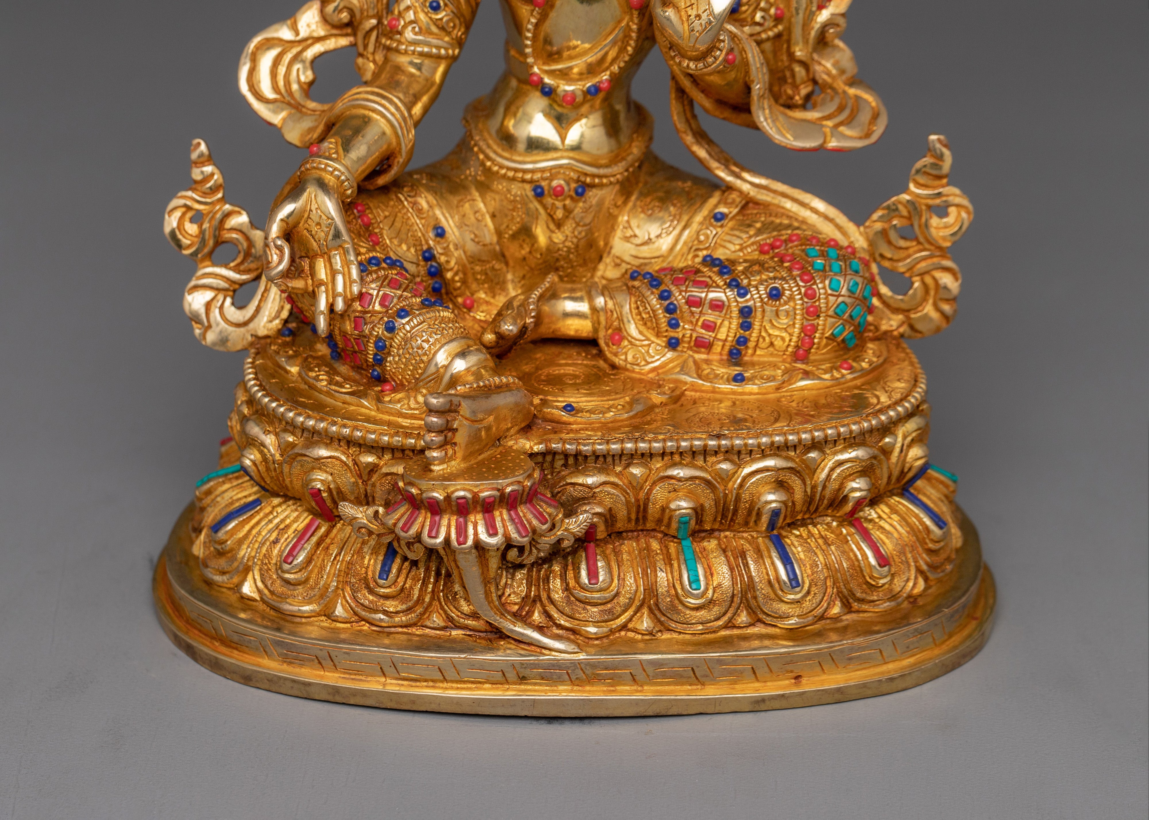 Handcrafted Statue of Enlighten Compassion Green Tara | The Swift Savior